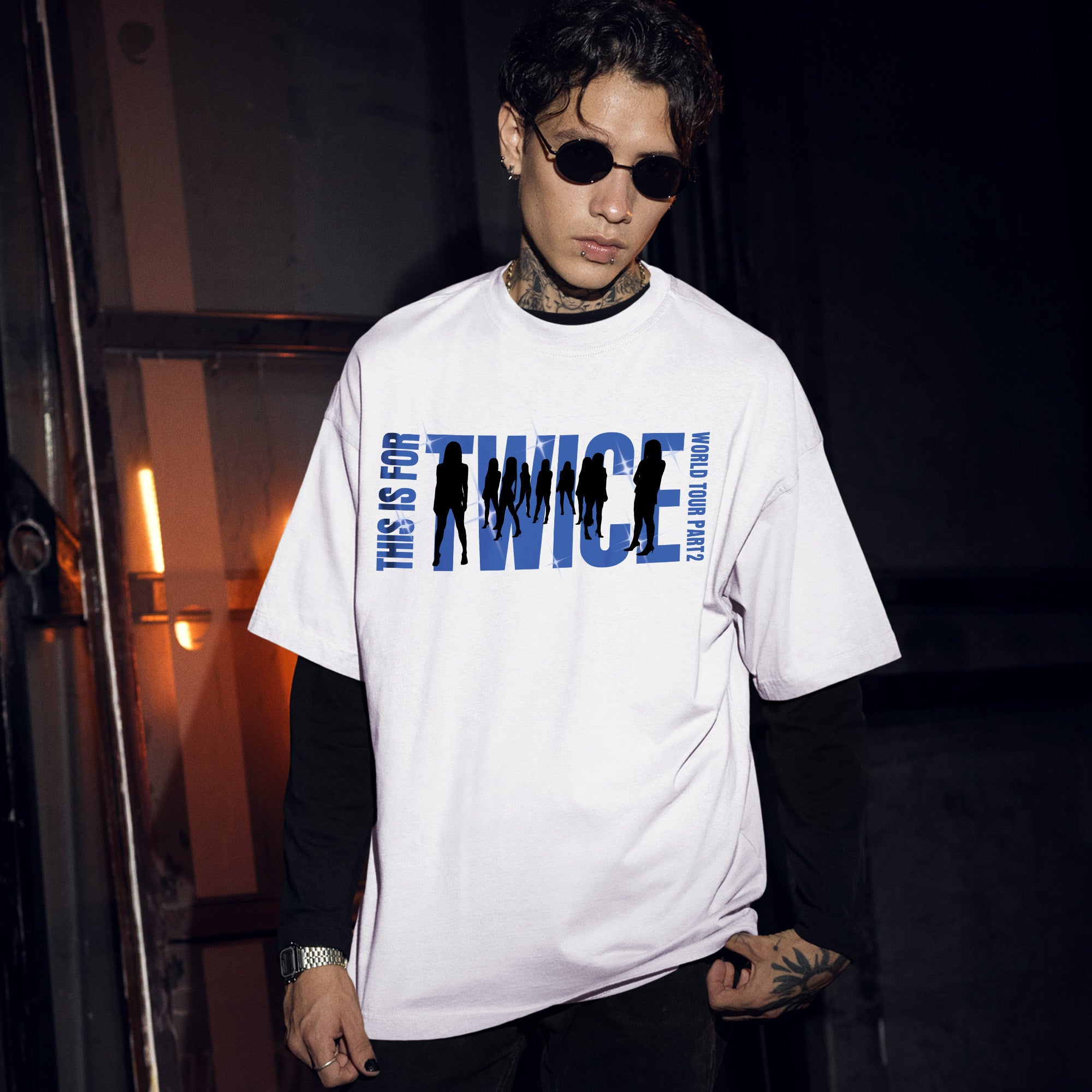 TWICE World Tour This Is For 2026 T-Shirt - Men Front view, Y2K kpop concert tee