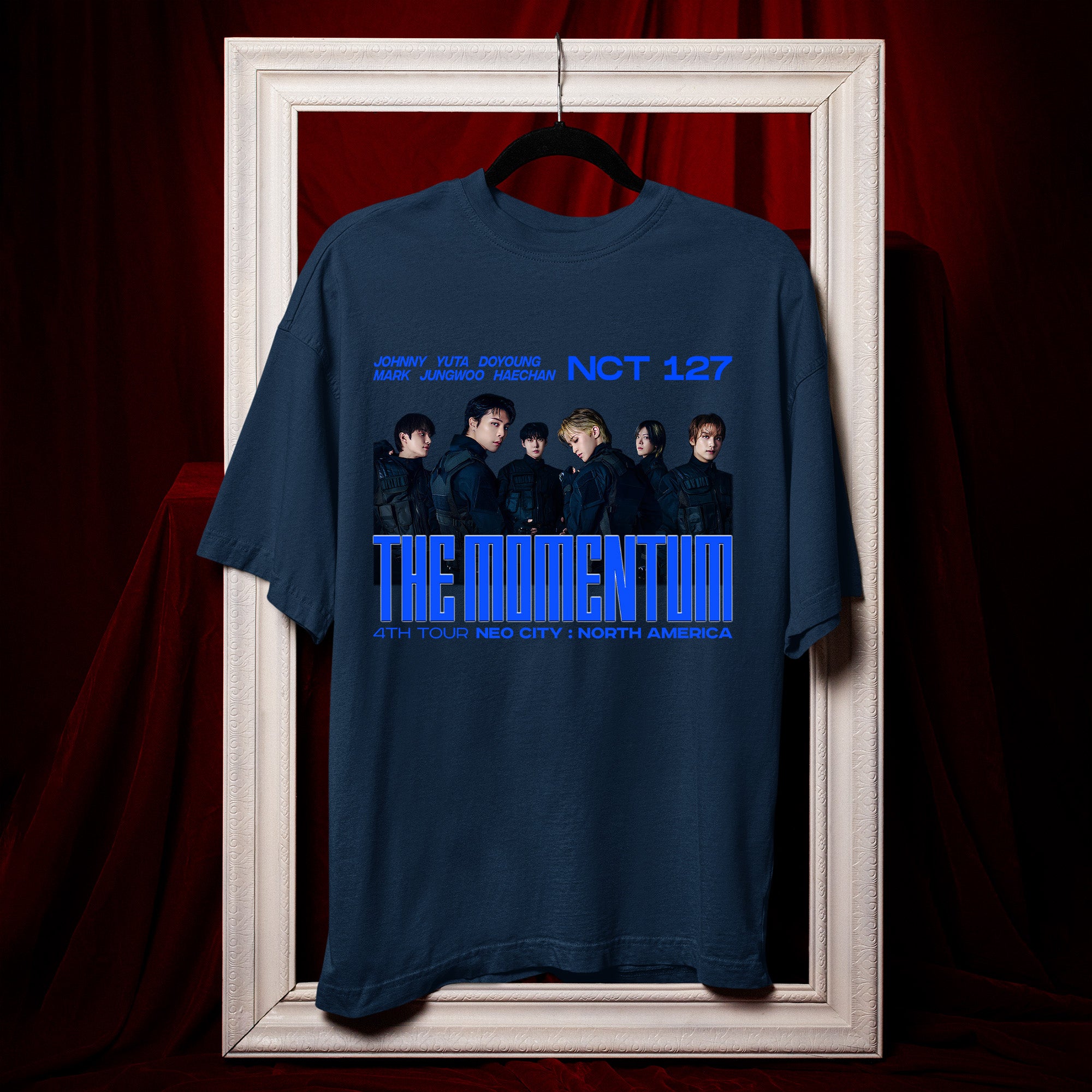NCT 127 The Momentum Member T-Shirt - Hang view, Y2K kpop concert tee