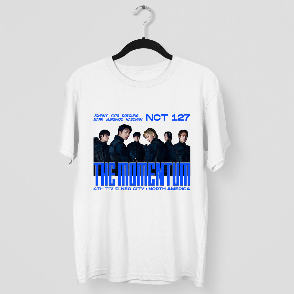 NCT 127 The Momentum Member T-Shirt - Main view, Y2K kpop concert tee