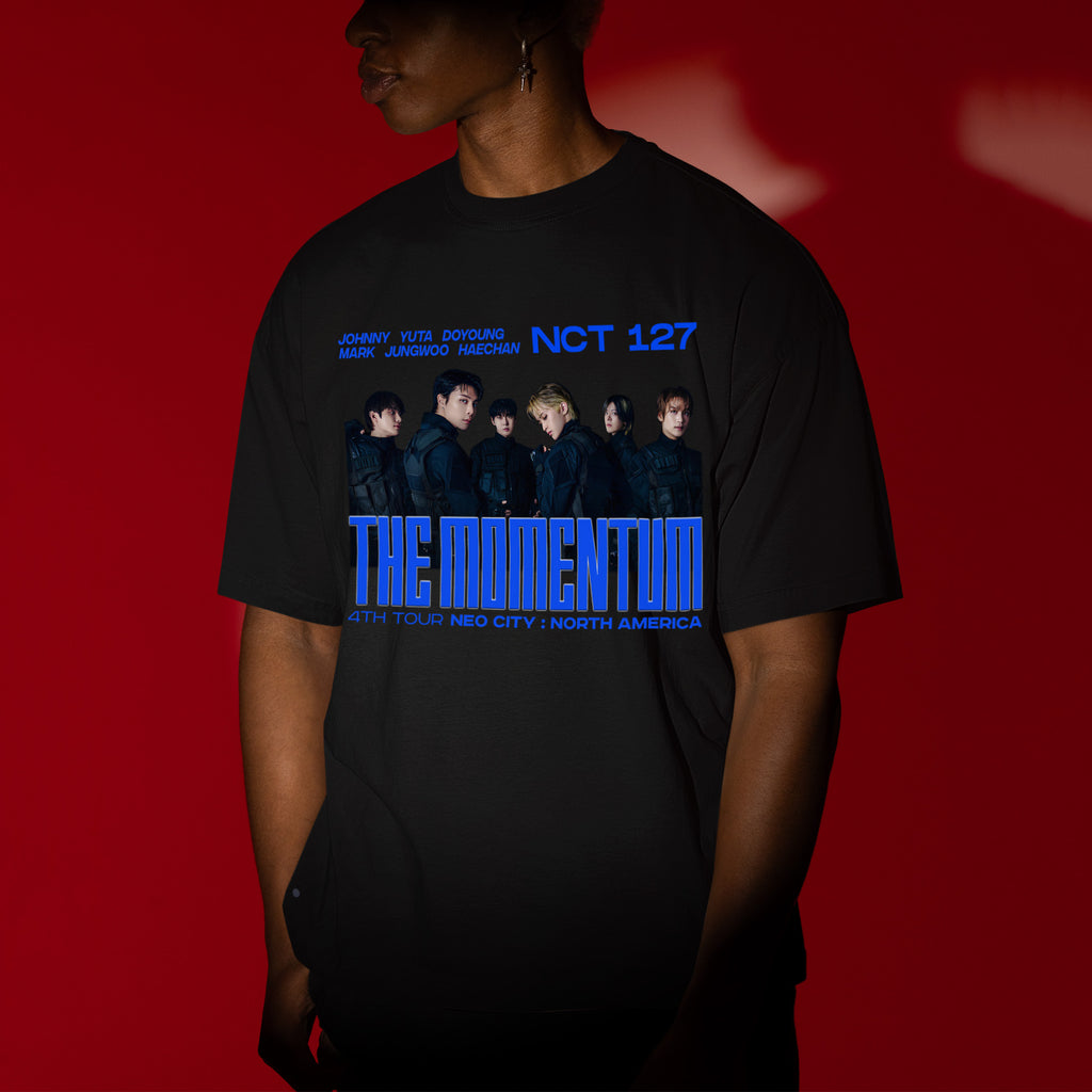 NCT 127 The Momentum Member T-Shirt - Men view, Y2K kpop concert tee