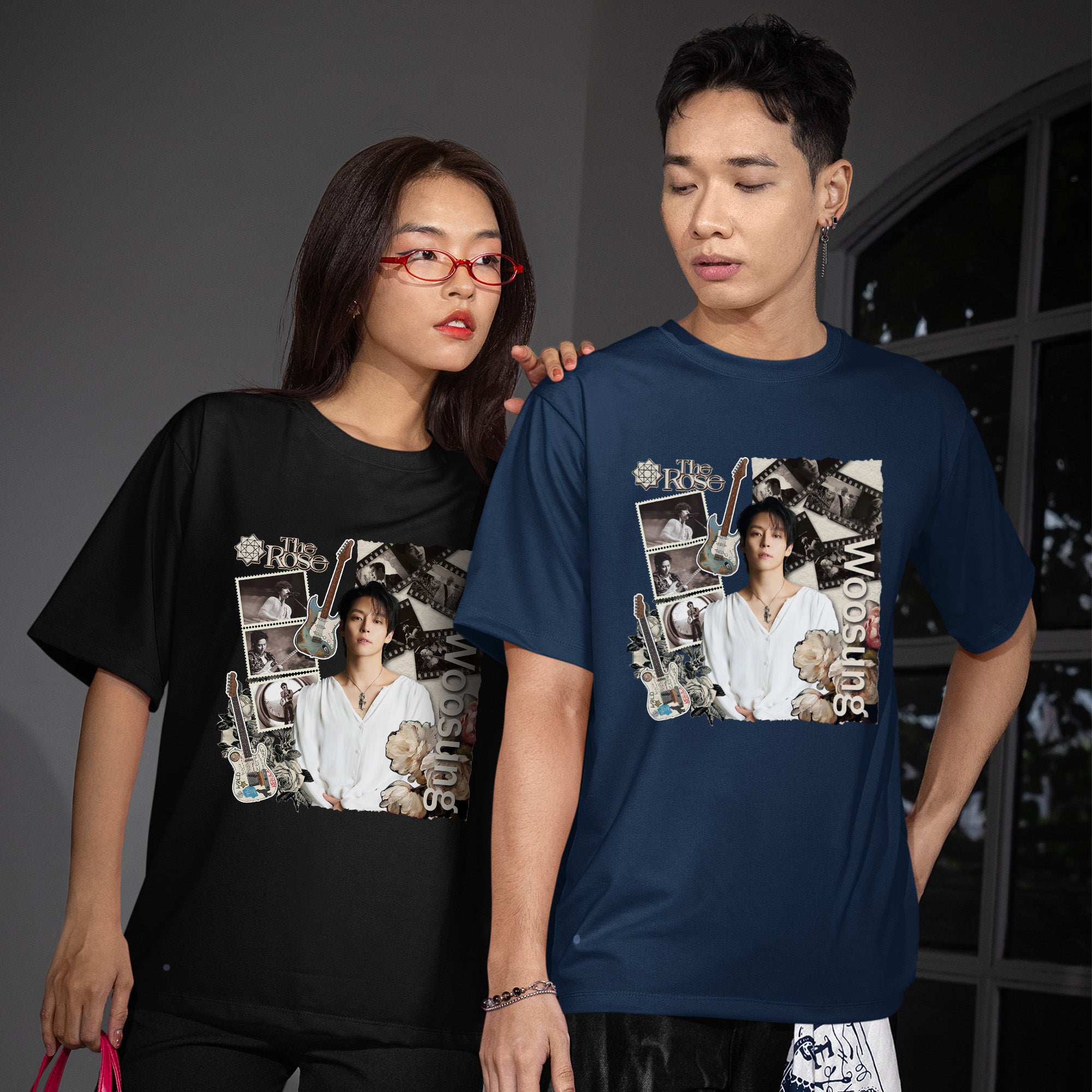 The Rose Woosung T-Shirt - Couple view, Y2K kpop concert tee