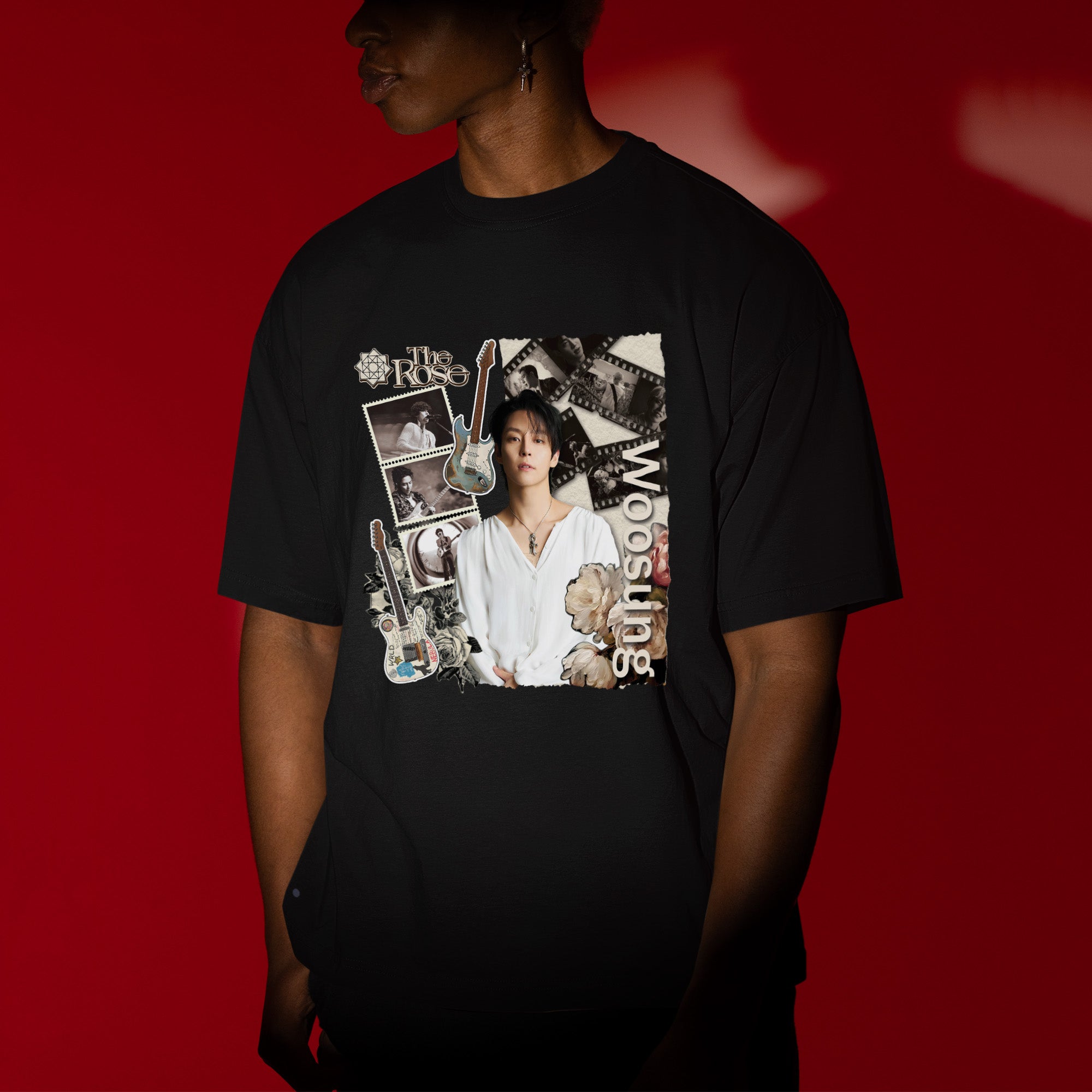 The Rose Woosung T-Shirt - Men view, Y2K kpop concert tee