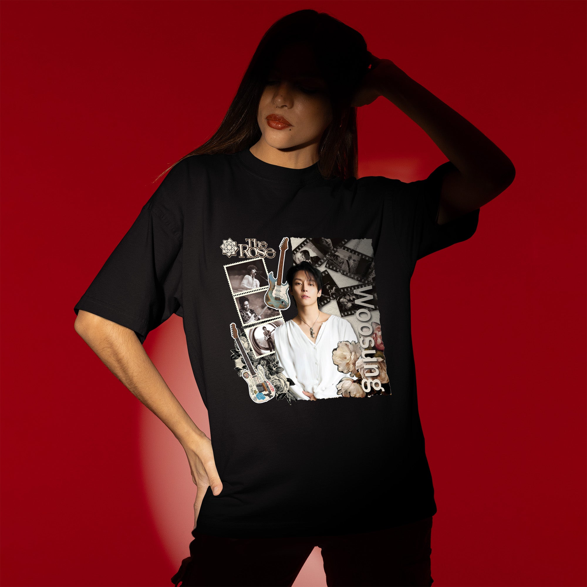 The Rose Woosung T-Shirt - Women view, Y2K kpop concert tee