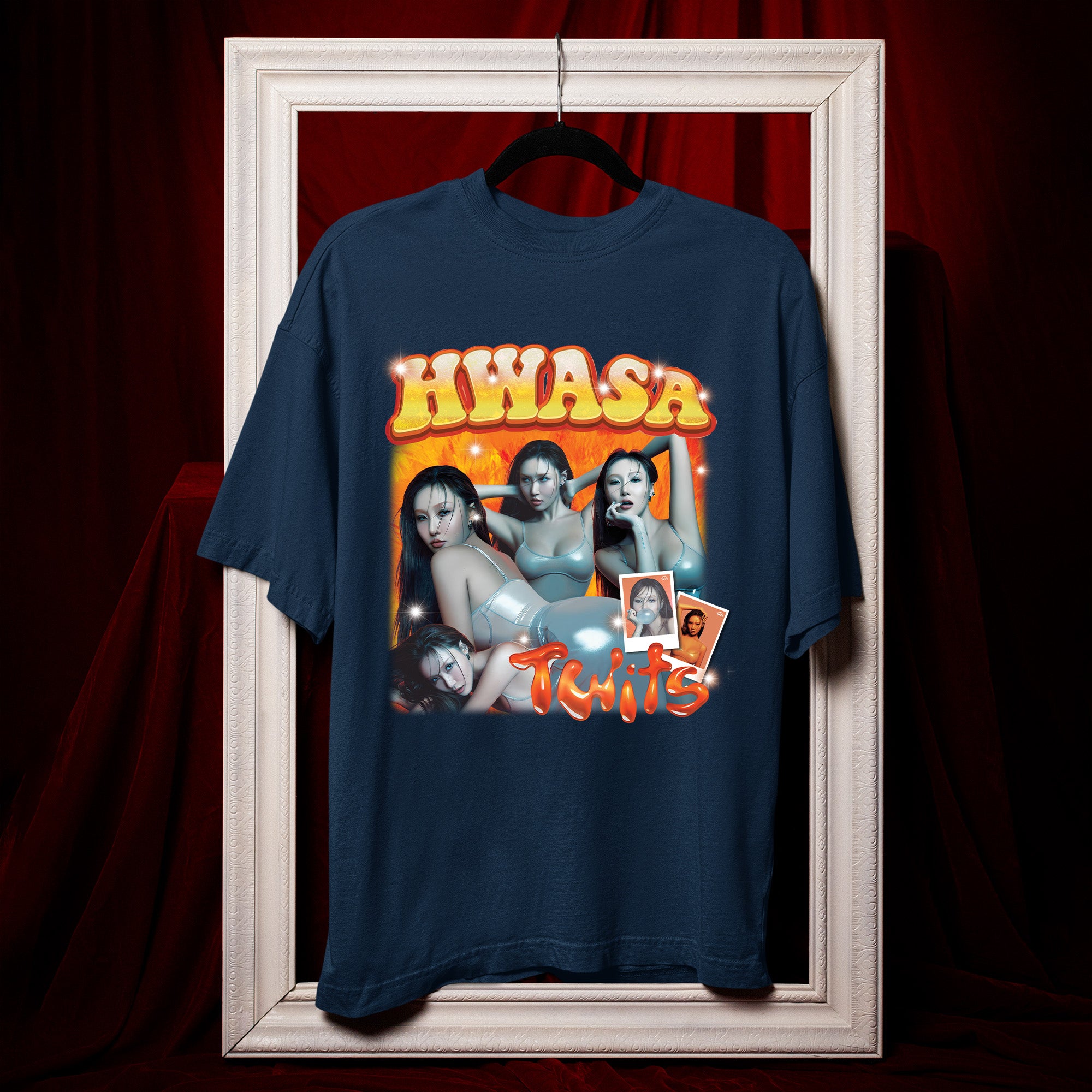 Hwasa Twits Graphic T-Shirt - Hang view, Y2K kpop concert tee