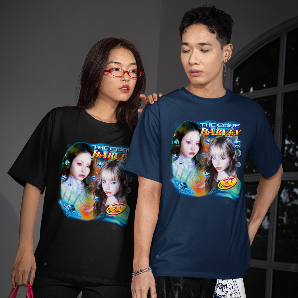 XG The Core Harvey T-Shirt - Couple view, Y2K kpop concert tee
