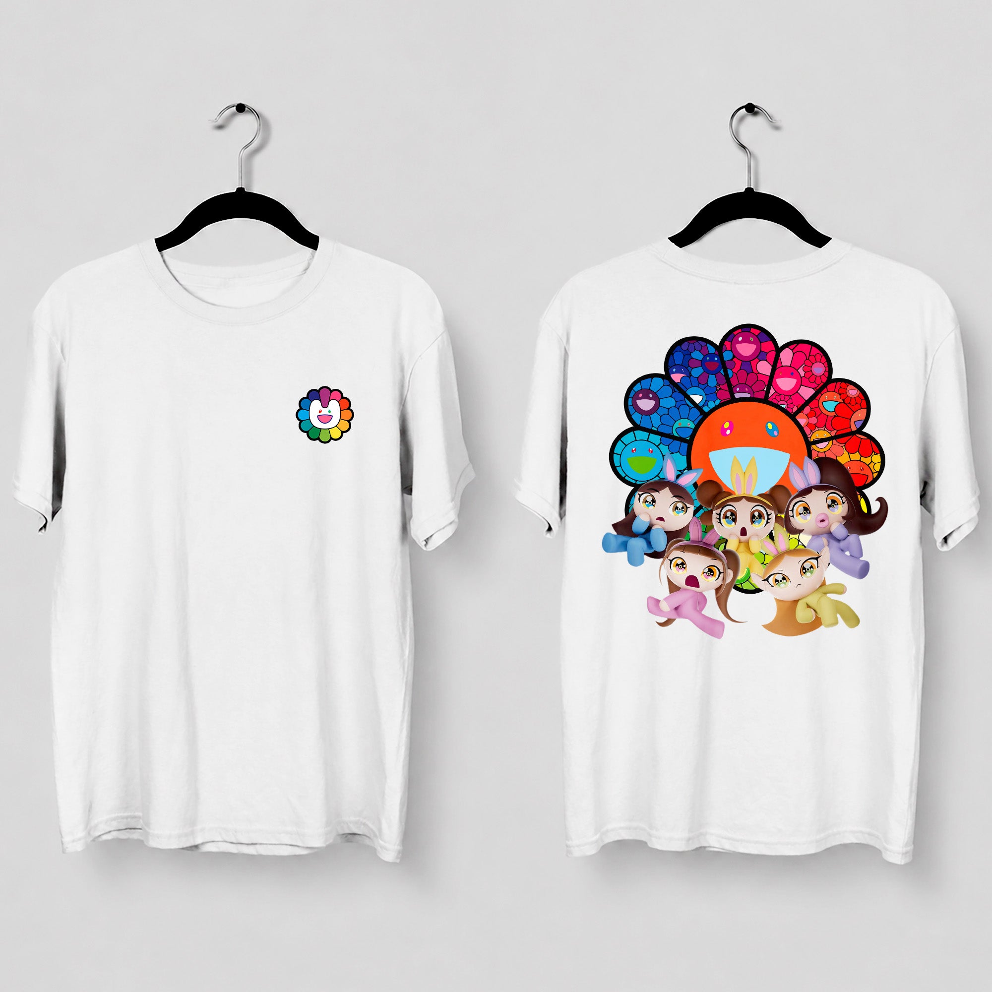 NewJeans Cute Member Chibi T-Shirt - Main view, Y2K kpop concert tee