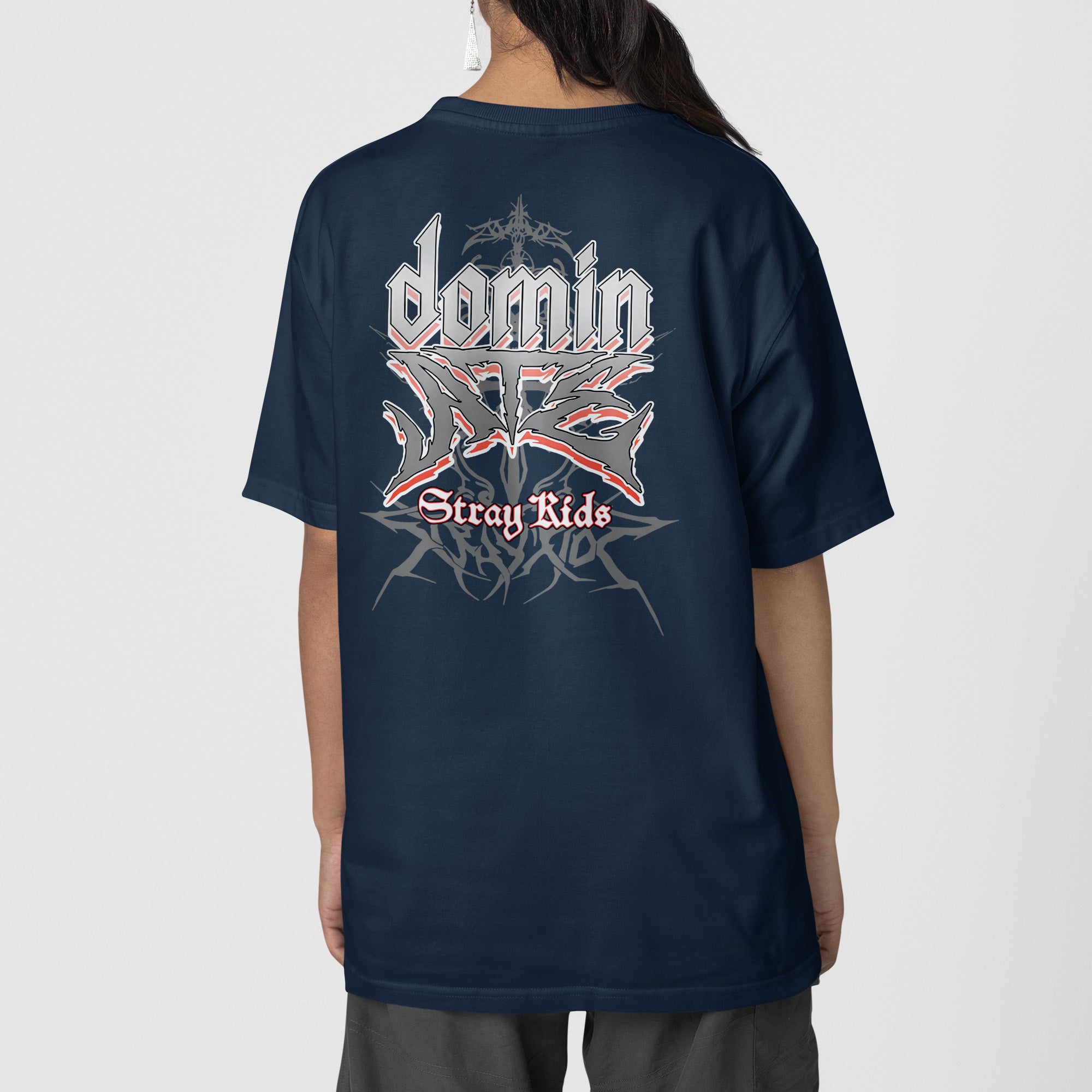 Stray Kids Boys Band T-Shirt - Back view, Y2K kpop concert tee