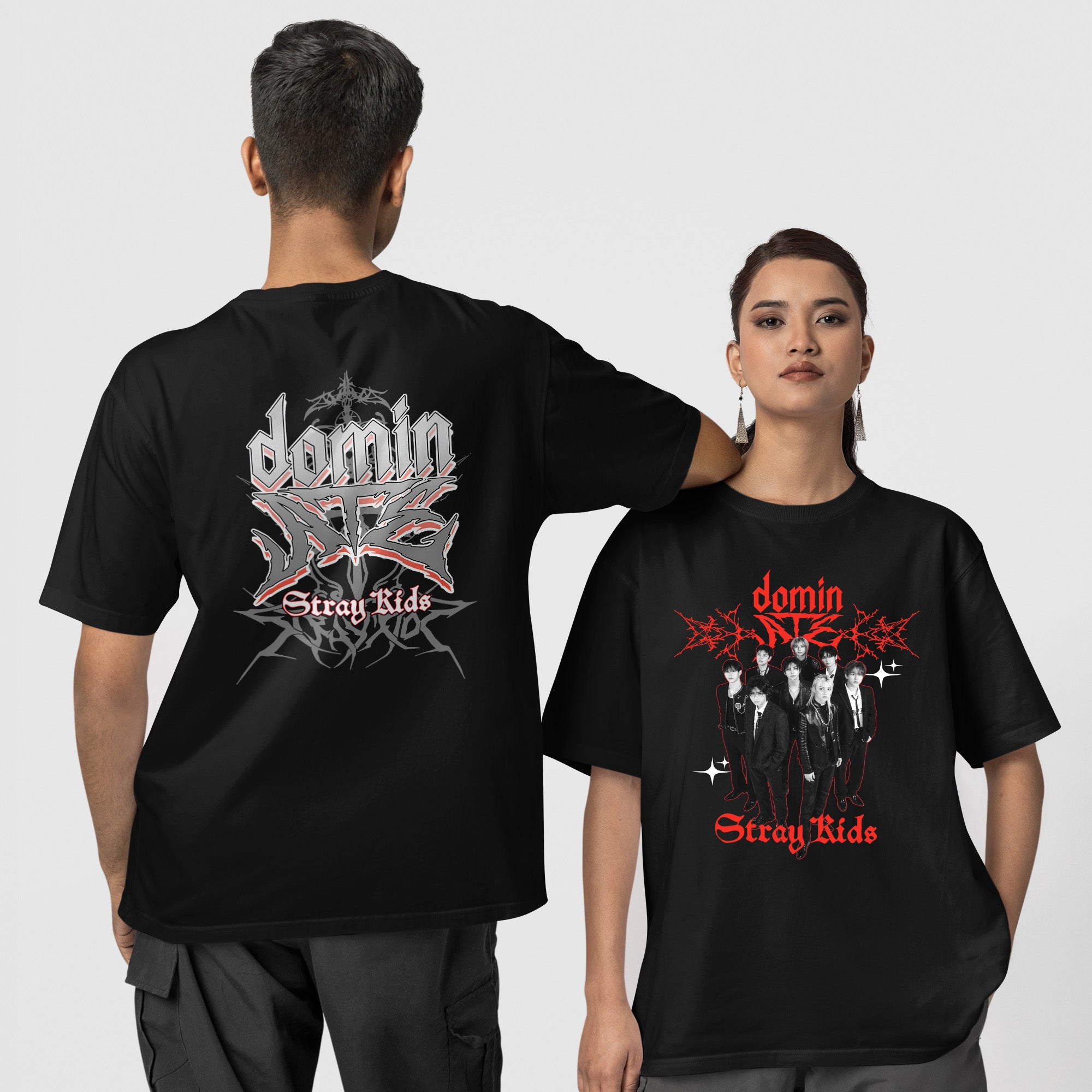 Stray Kids Boys Band T-Shirt - Couple 1 view, Y2K kpop concert tee