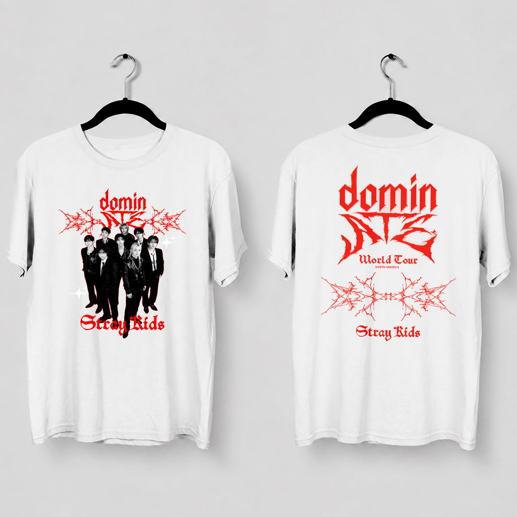 Stray Kids Kpop Band T-Shirt - Main view, Y2K kpop concert tee