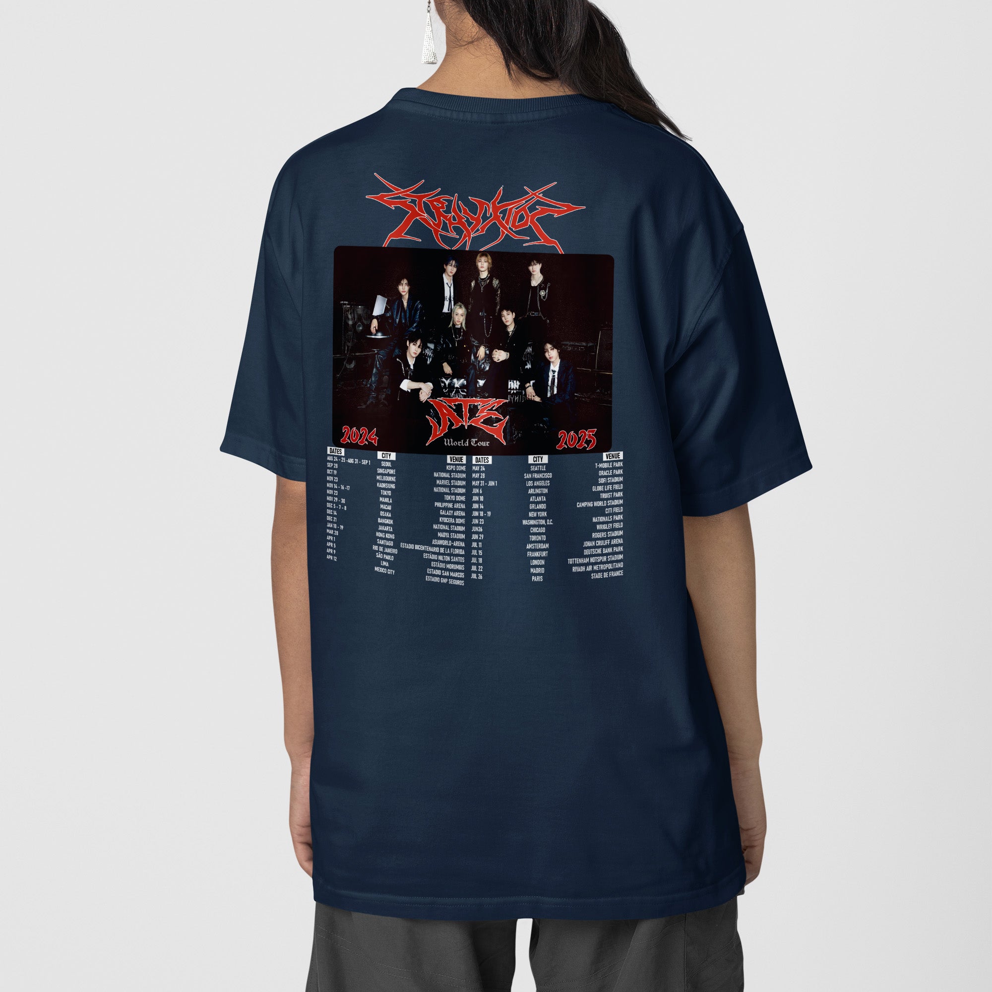Stray Kids Domin ATE Concert T-Shirt - Back view, Y2K kpop concert tee