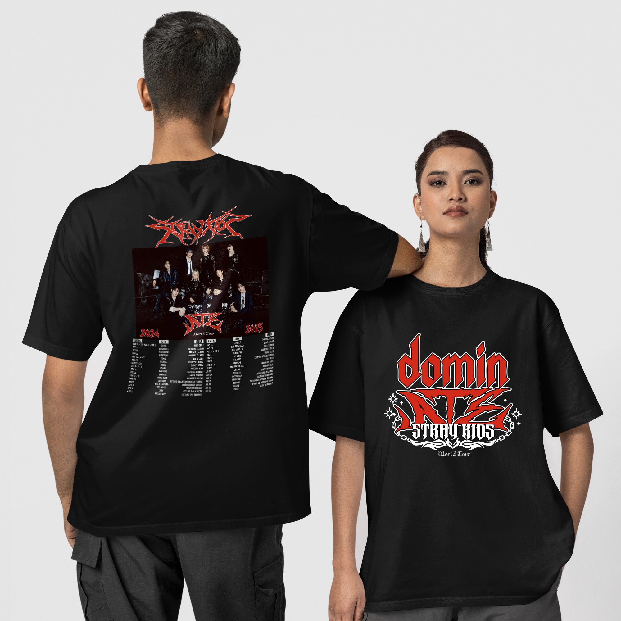 Stray Kids Domin ATE Concert T-Shirt - Couple 1 view, Y2K kpop concert tee