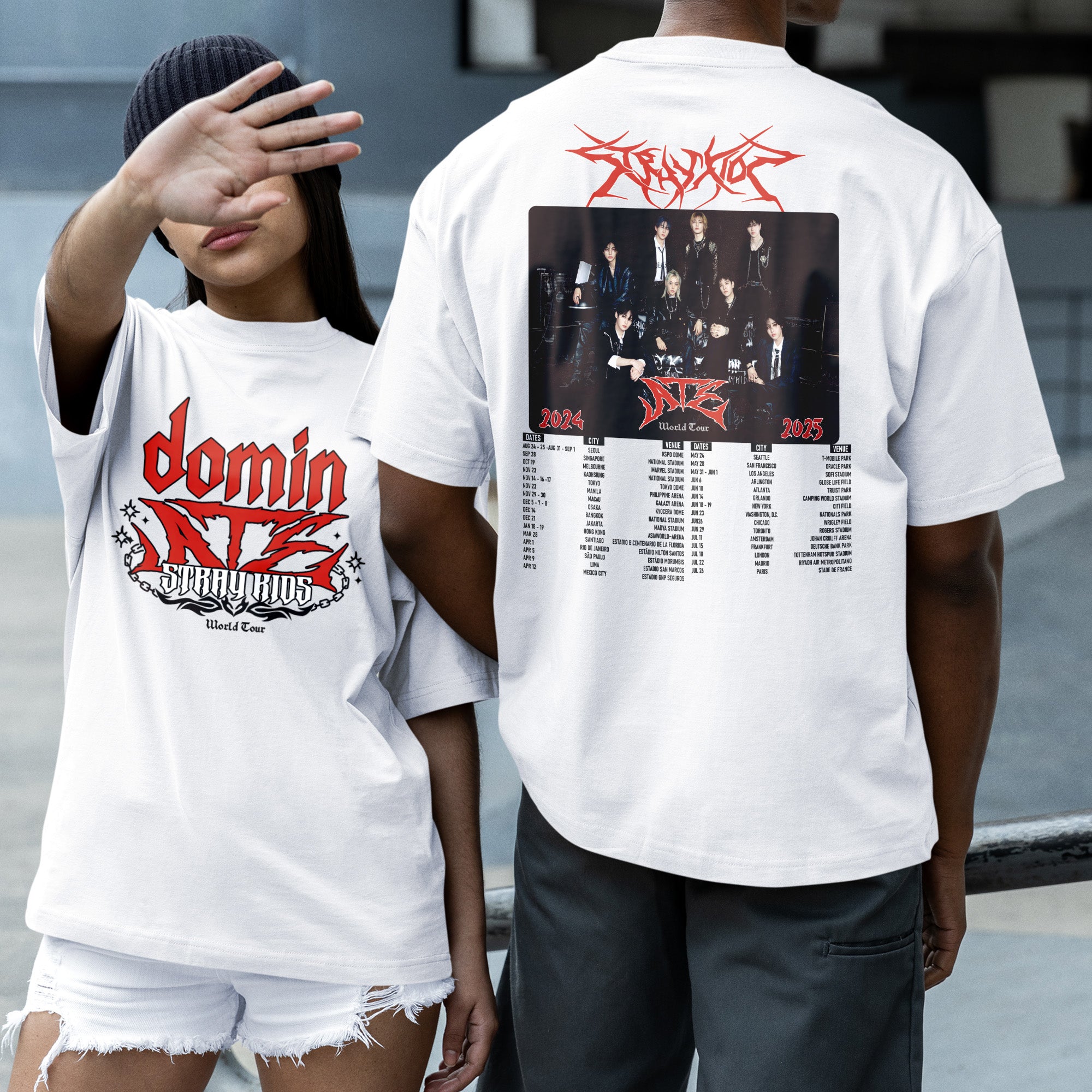 Stray Kids Domin ATE Concert T-Shirt - Couple 2 view, Y2K kpop concert tee