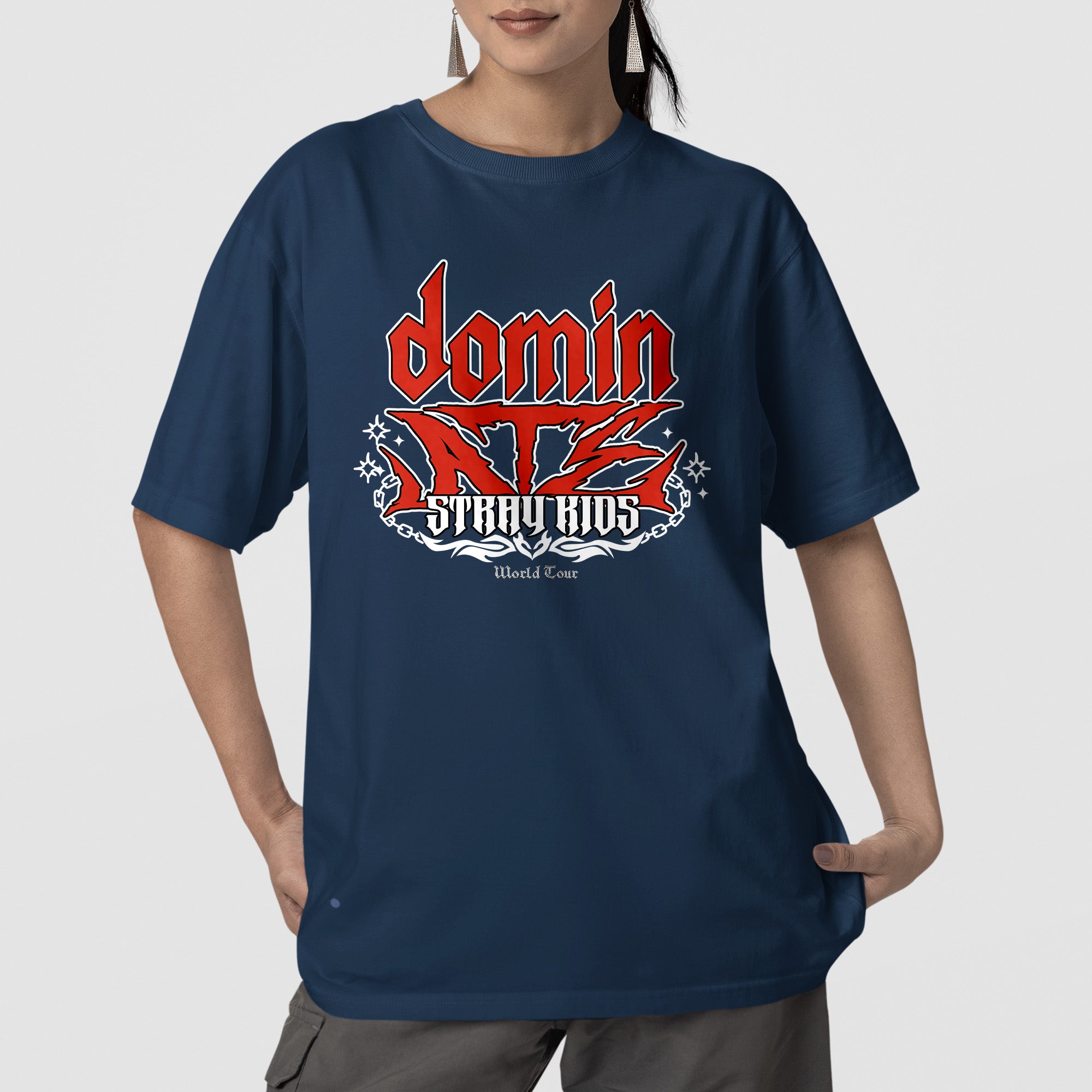 Stray Kids Domin ATE Concert T-Shirt - Front view, Y2K kpop concert tee