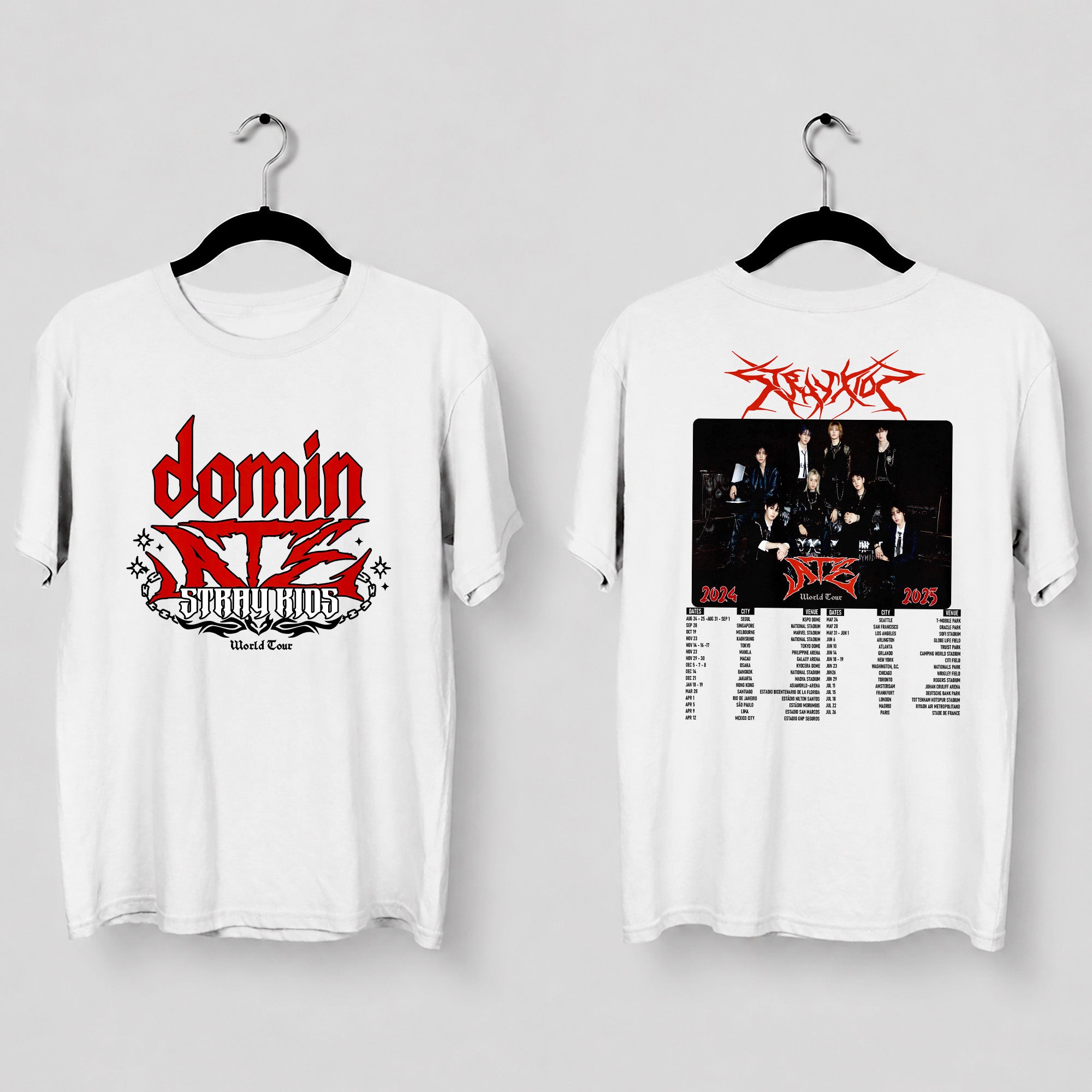 Stray Kids Domin ATE Concert T-Shirt - Main view, Y2K kpop concert tee