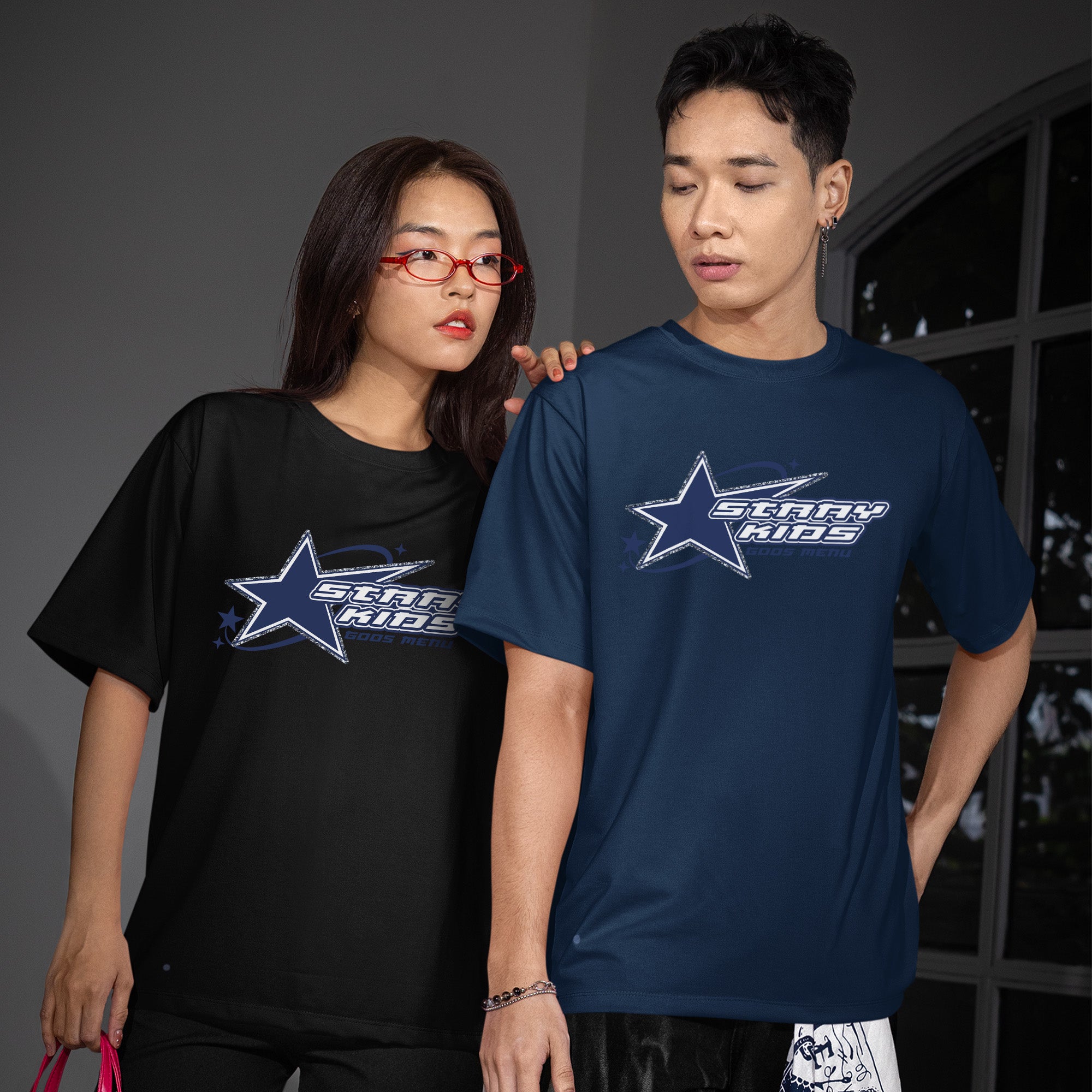 Stray Kids God's Menu T-Shirt - Couple view, Y2K kpop concert tee