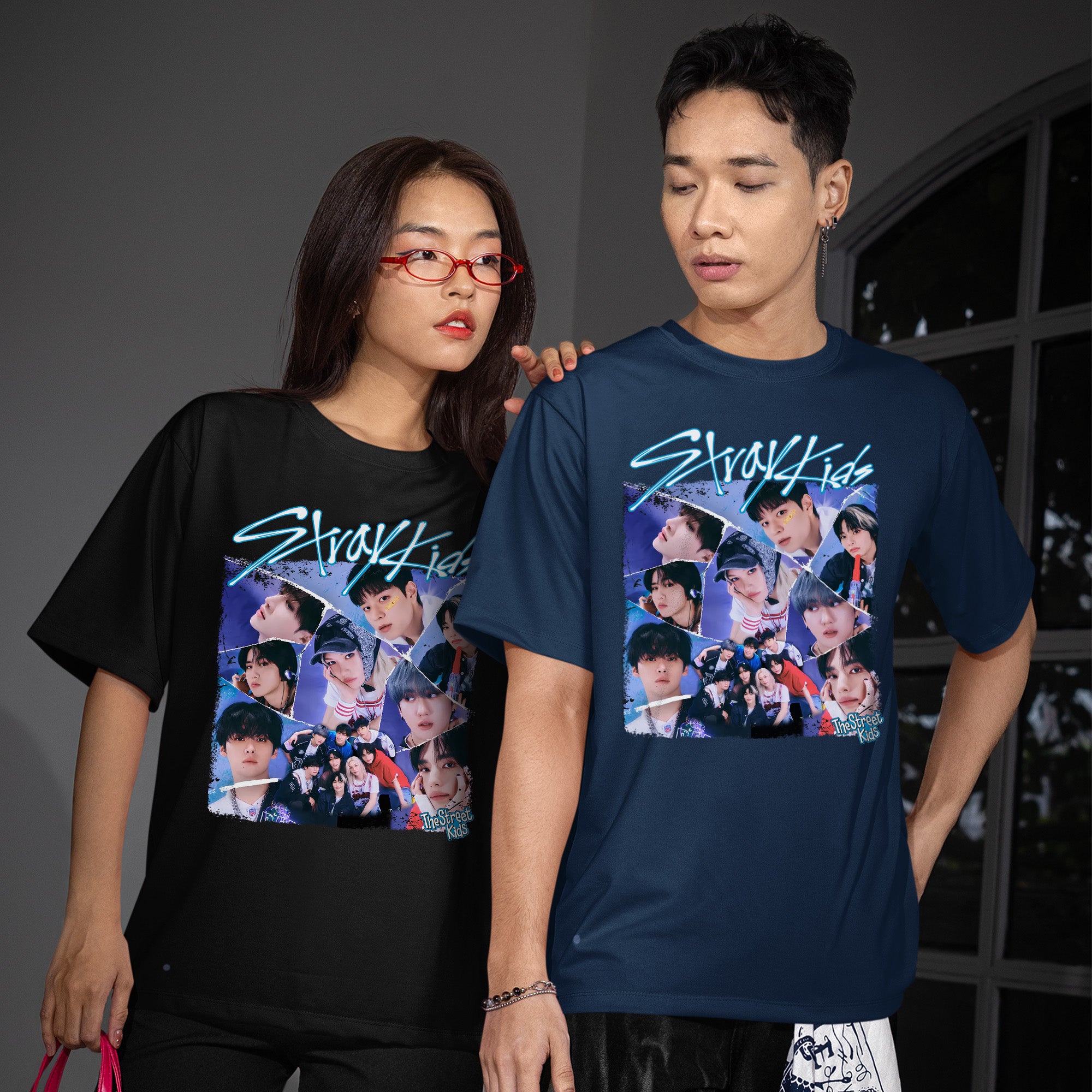 Stray Kids The Street Kids T-Shirt - Couple view, Y2K kpop concert tee