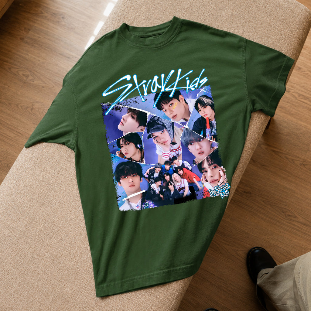 Stray Kids The Street Kids T-Shirt - Spread view, Y2K kpop concert tee
