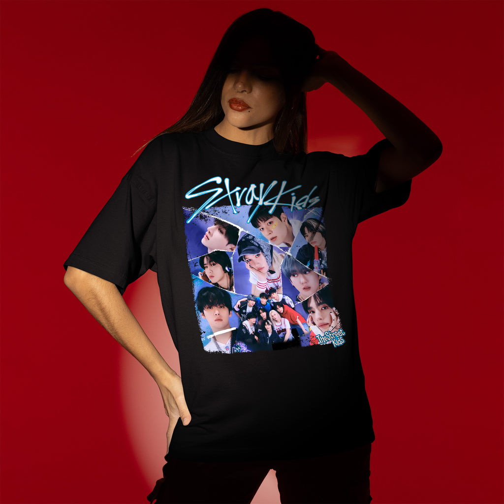 Stray Kids The Street Kids T-Shirt - Women view, Y2K kpop concert tee