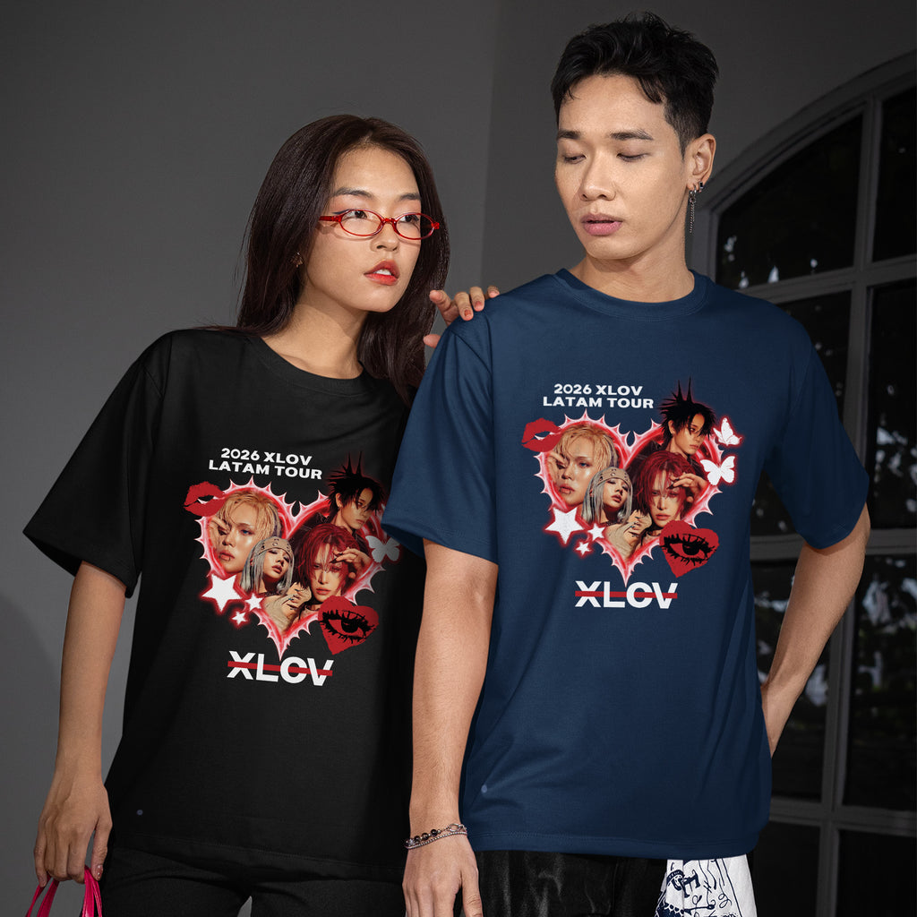XLOV 2026 Latam Tour T-Shirt - Couple view, Y2K kpop concert tee
