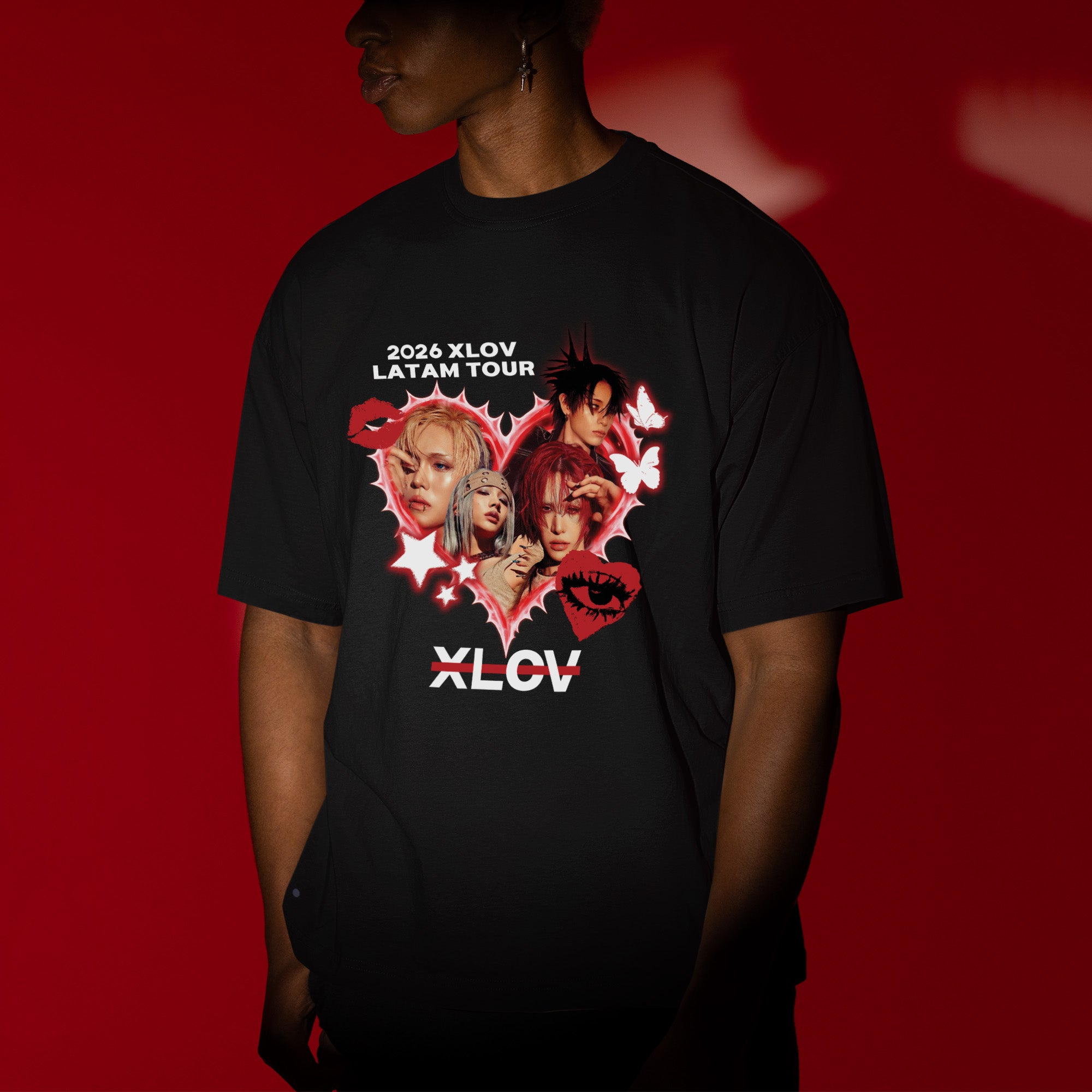 XLOV 2026 Latam Tour T-Shirt - Men view, Y2K kpop concert tee