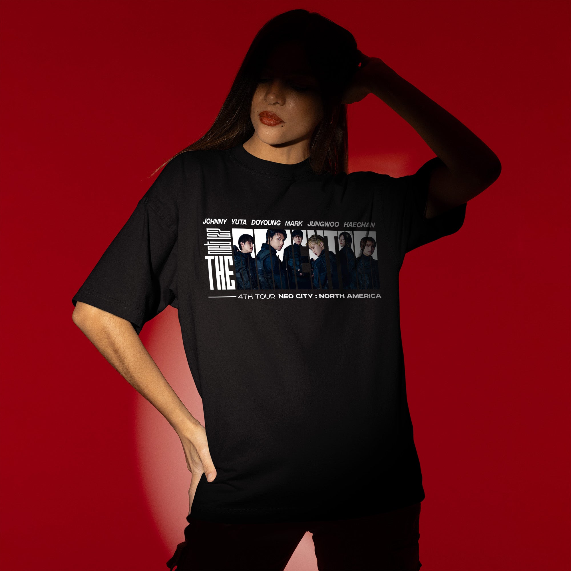 NCT 127 4th Tour Inspired T-Shirt - Women view, Y2K kpop concert tee