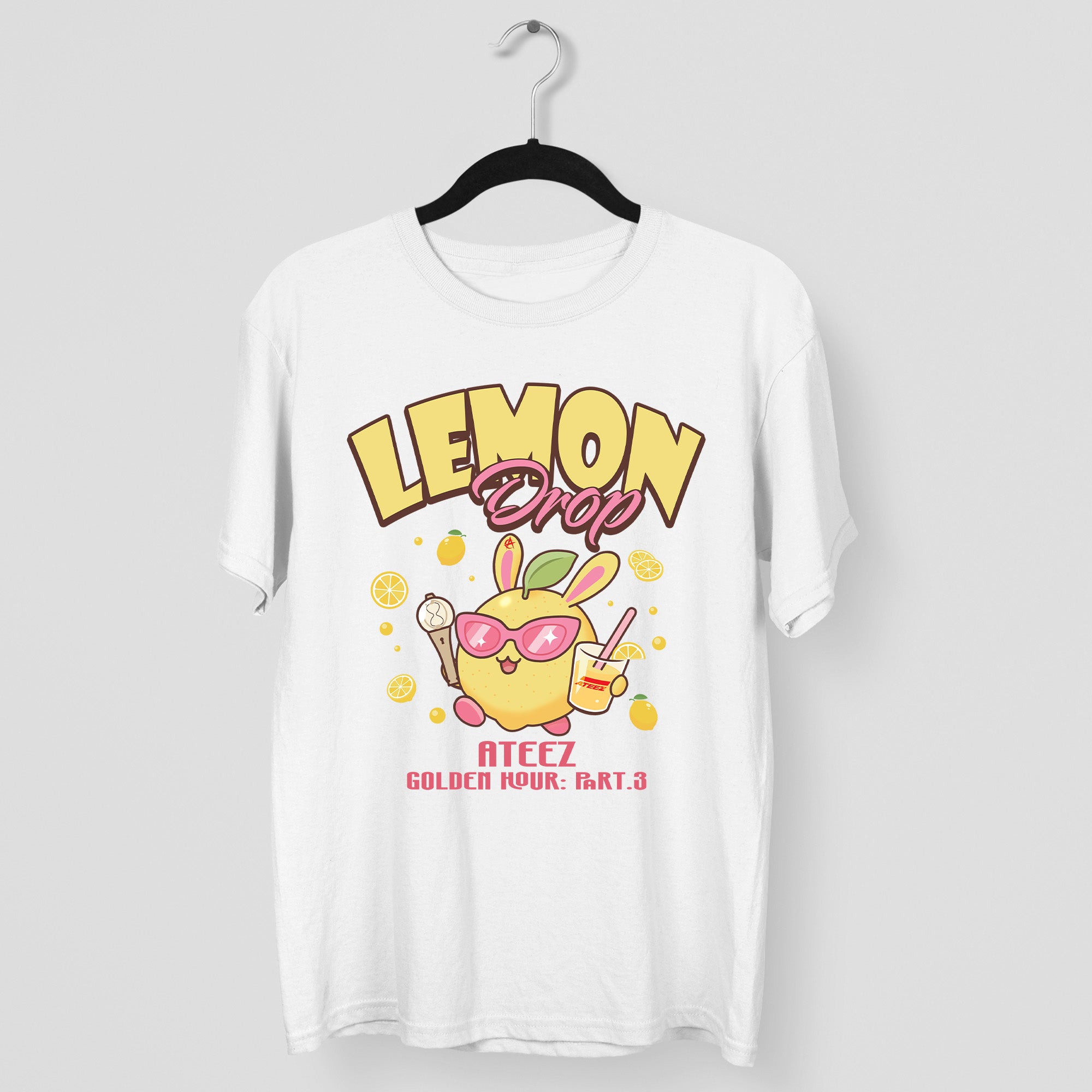 ATEEZ Lemon Drop Golden Hour T-Shirt - Main view, Y2K kpop concert tee