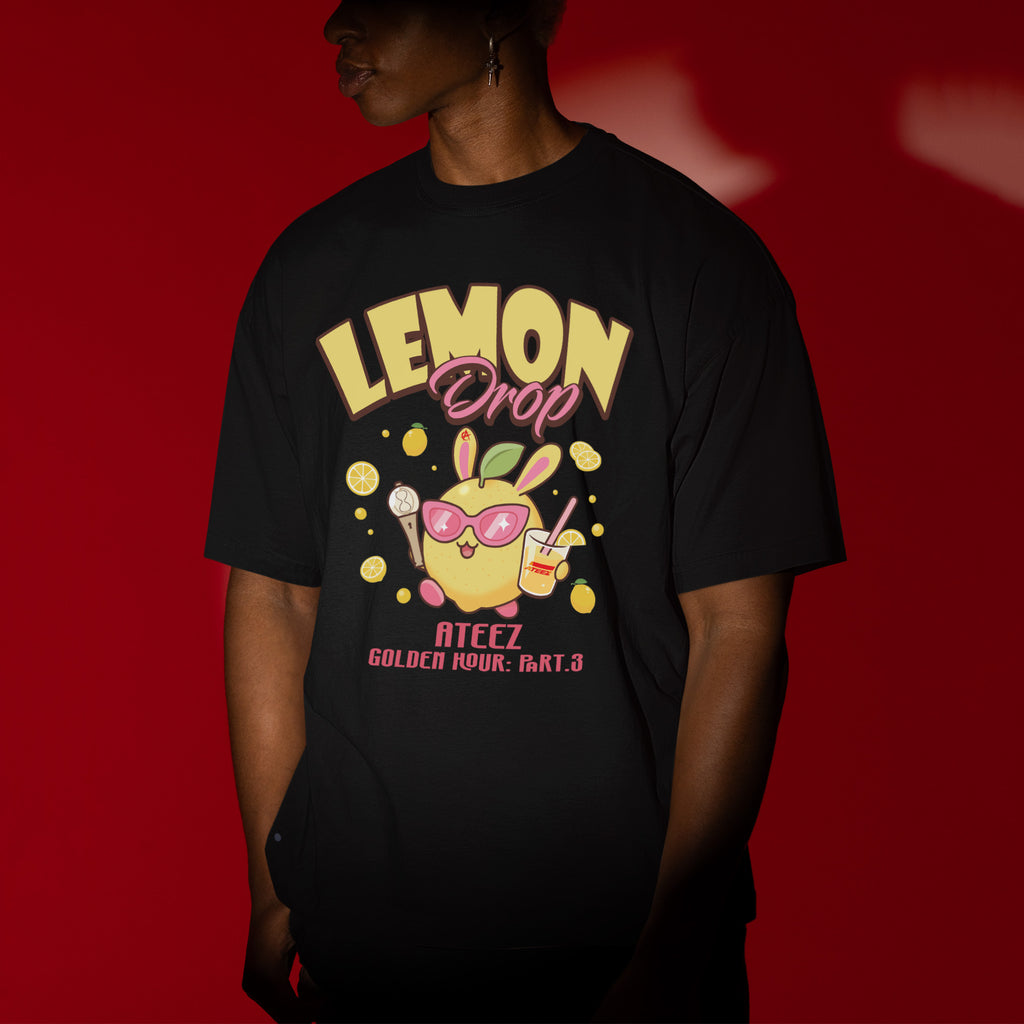 ATEEZ Lemon Drop Golden Hour T-Shirt - Men view, Y2K kpop concert tee