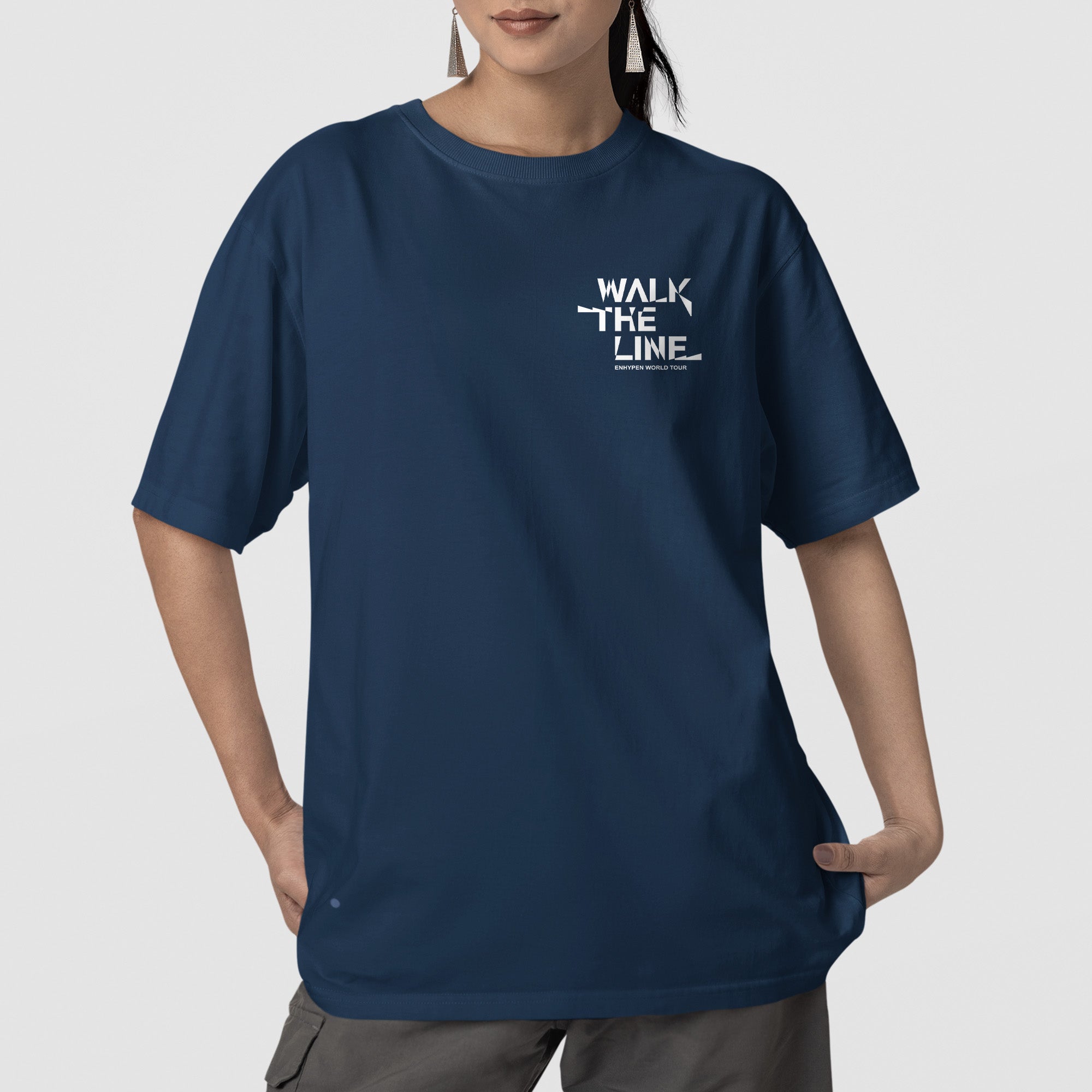 ENHYPEN Walk The Line World Tour T-Shirt - Front view, Y2K kpop concert tee
