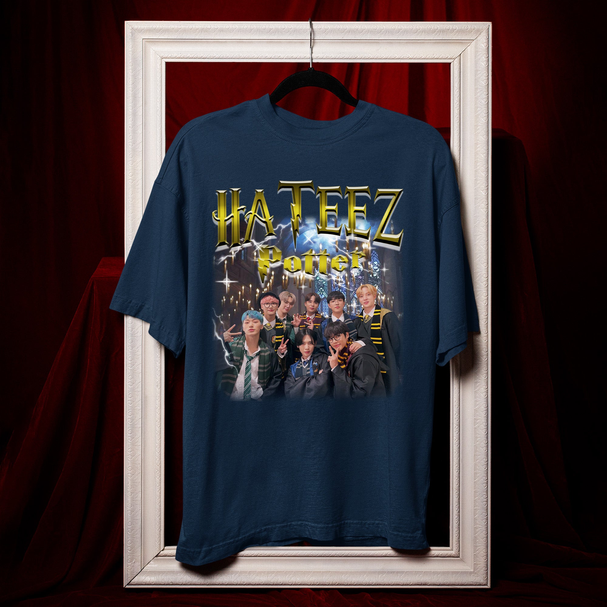 ATEEZ Hateez Potter T-Shirt - Hang view, Y2K kpop concert tee