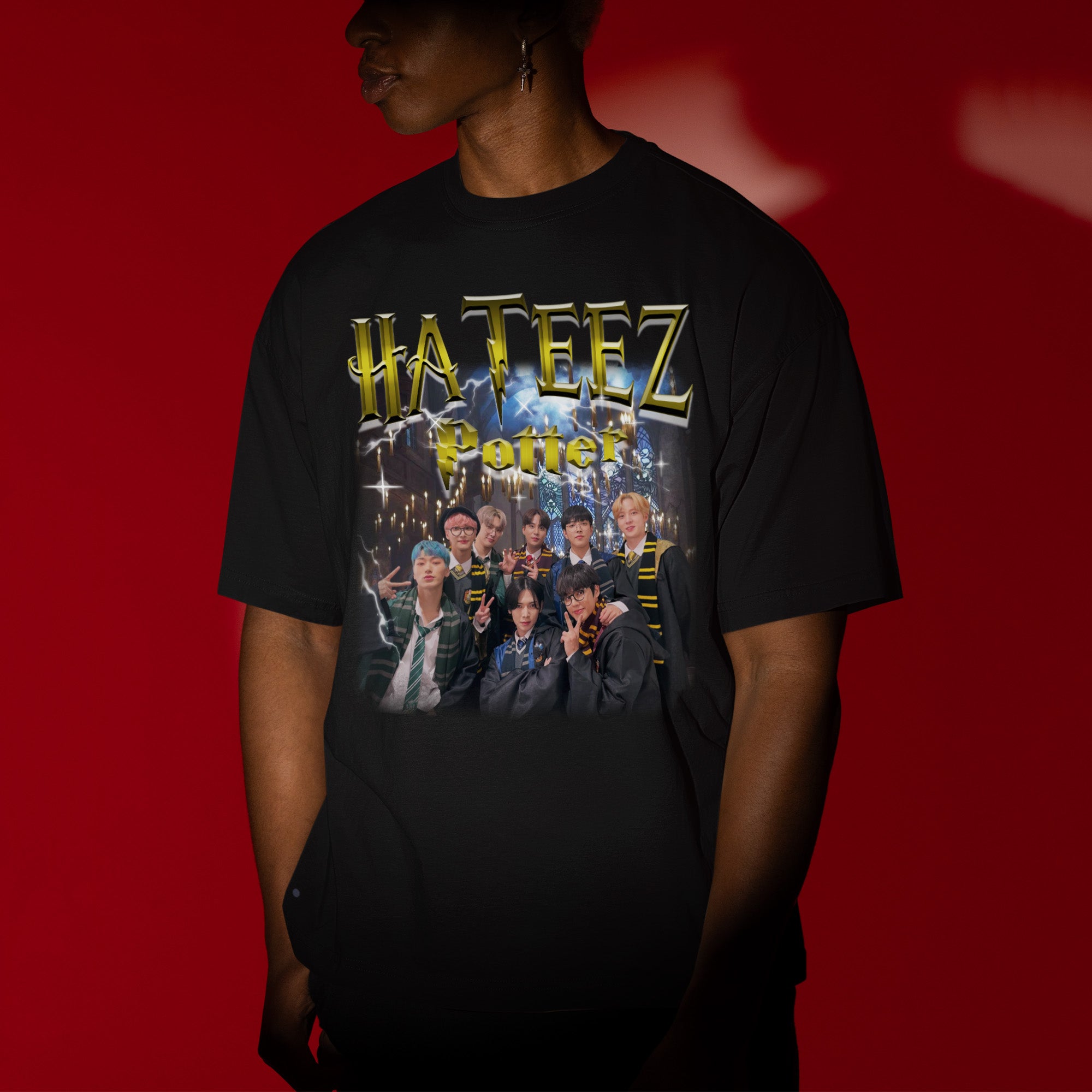 ATEEZ Hateez Potter T-Shirt - Men view, Y2K kpop concert tee