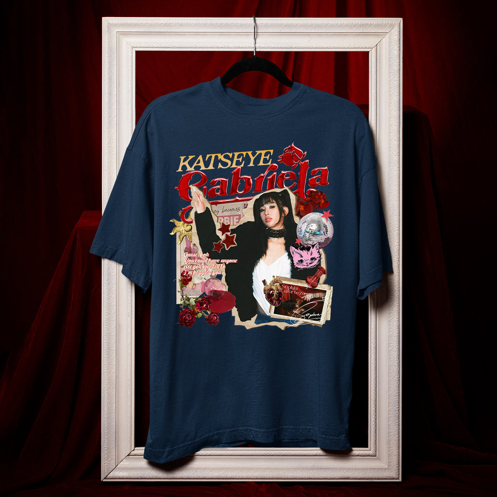 KATSEYE Gabriela Sophia T-Shirt - Hang view, Y2K kpop concert tee