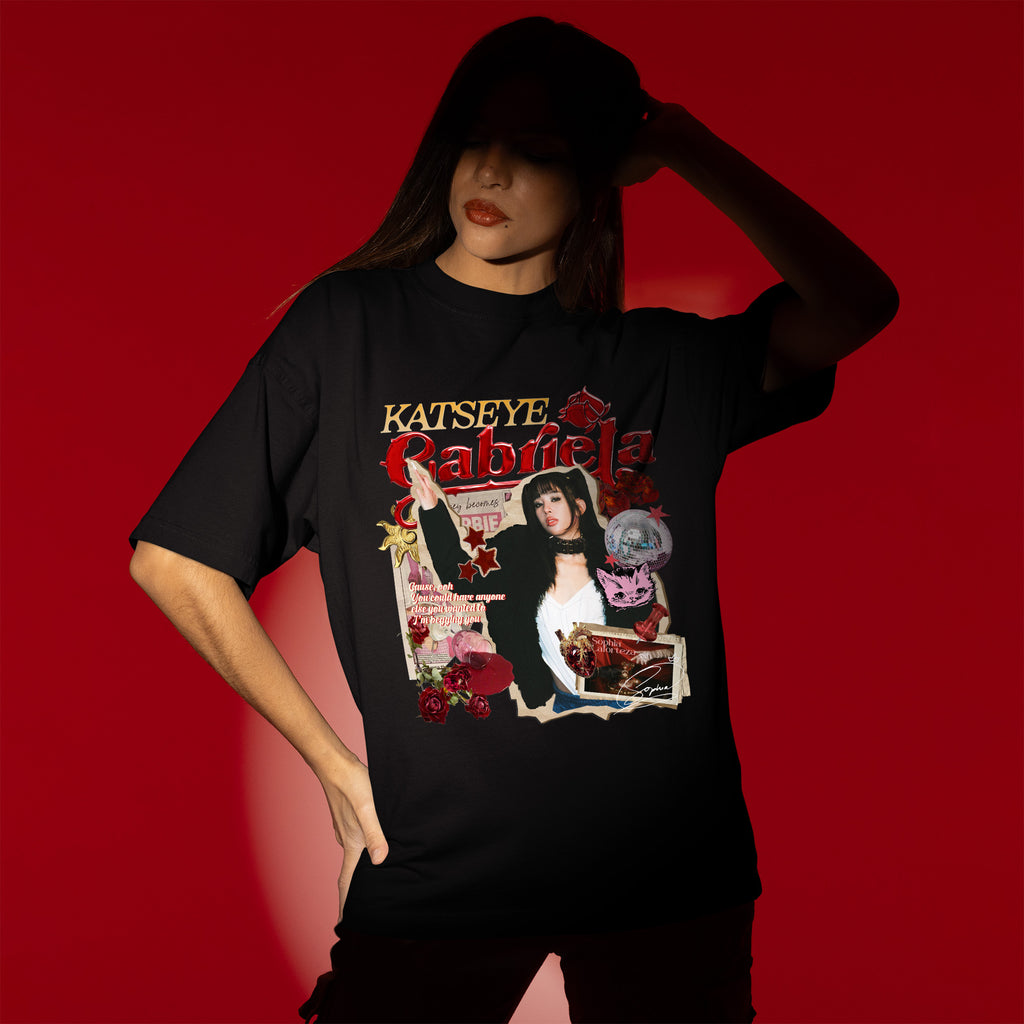 KATSEYE Gabriela Sophia T-Shirt - Women view, Y2K kpop concert tee