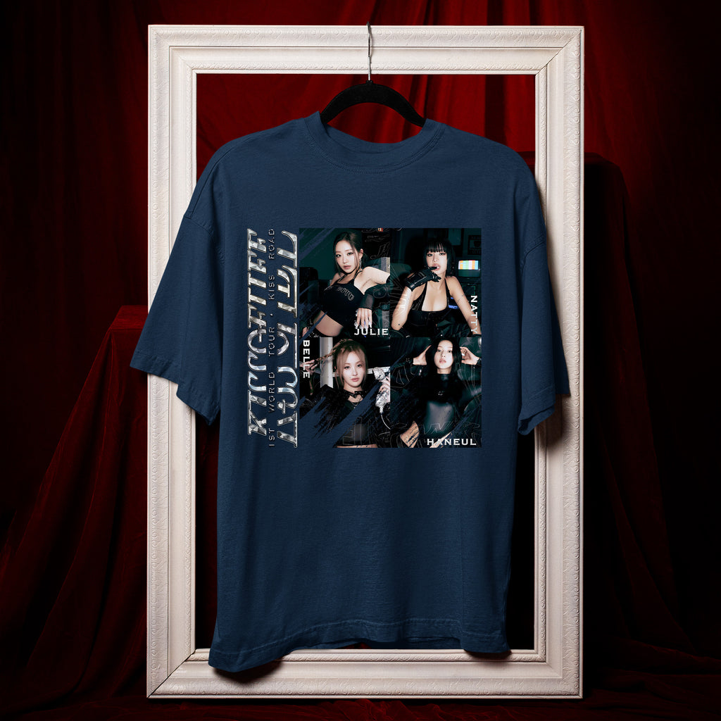 Kiss Of Life Member Graphic T-Shirt - Hang view, Y2K kpop concert tee