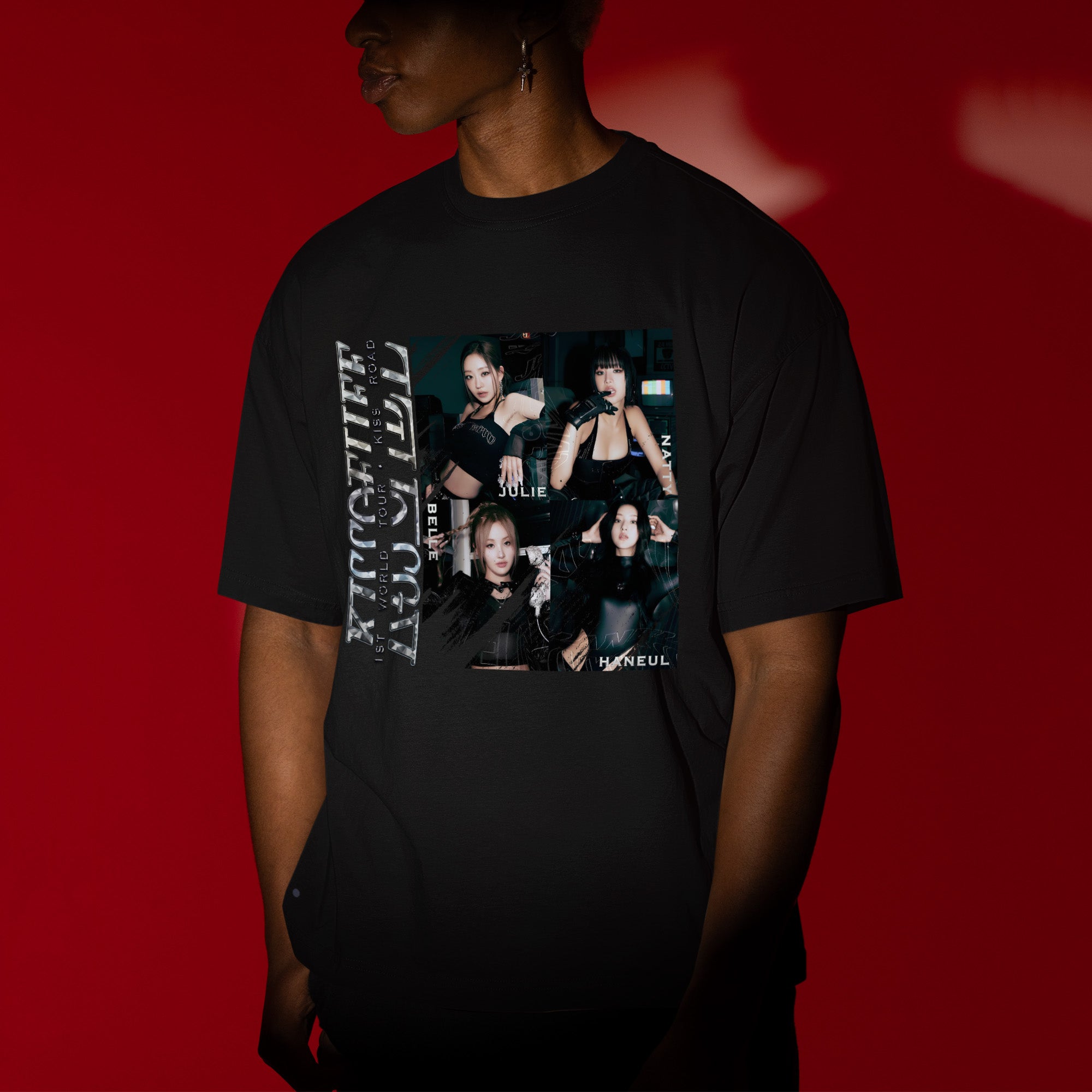 Kiss Of Life Member Graphic T-Shirt - Men view, Y2K kpop concert tee