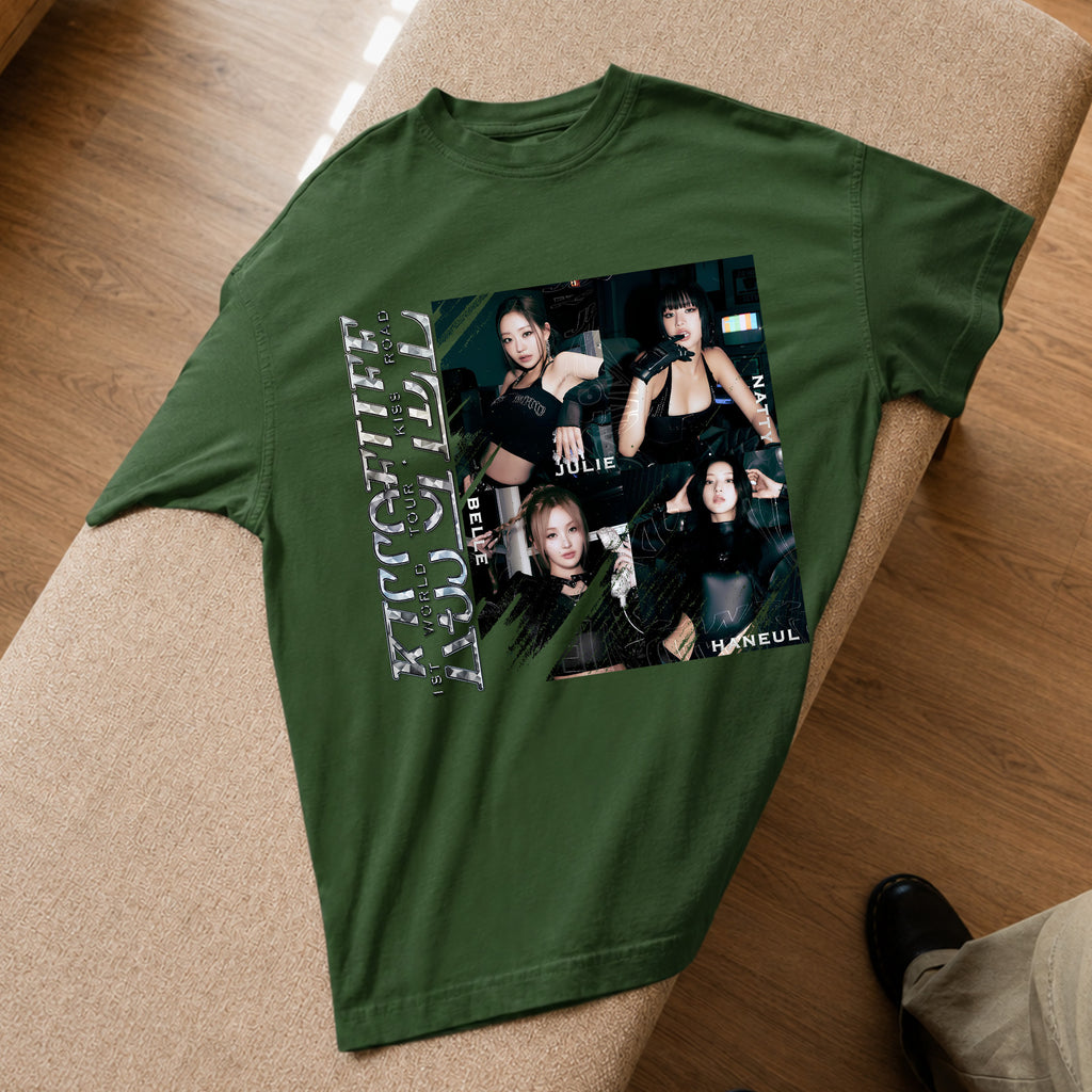 Kiss Of Life Member Graphic T-Shirt - Spread view, Y2K kpop concert tee