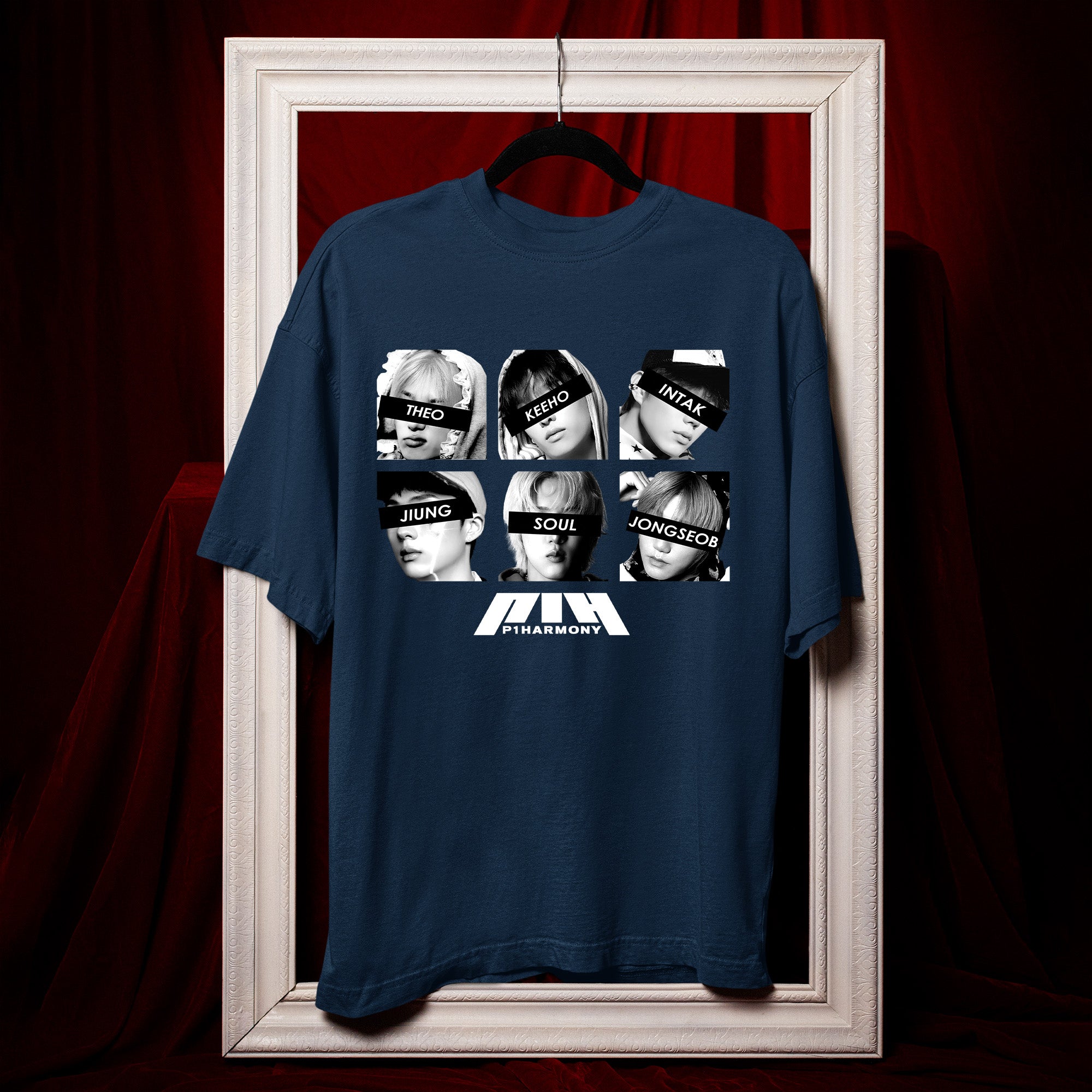 P1Harmony Members Keeho Theo Jiung Intak Soul, Jongseob T-Shirt - Hang view, Y2K kpop concert tee