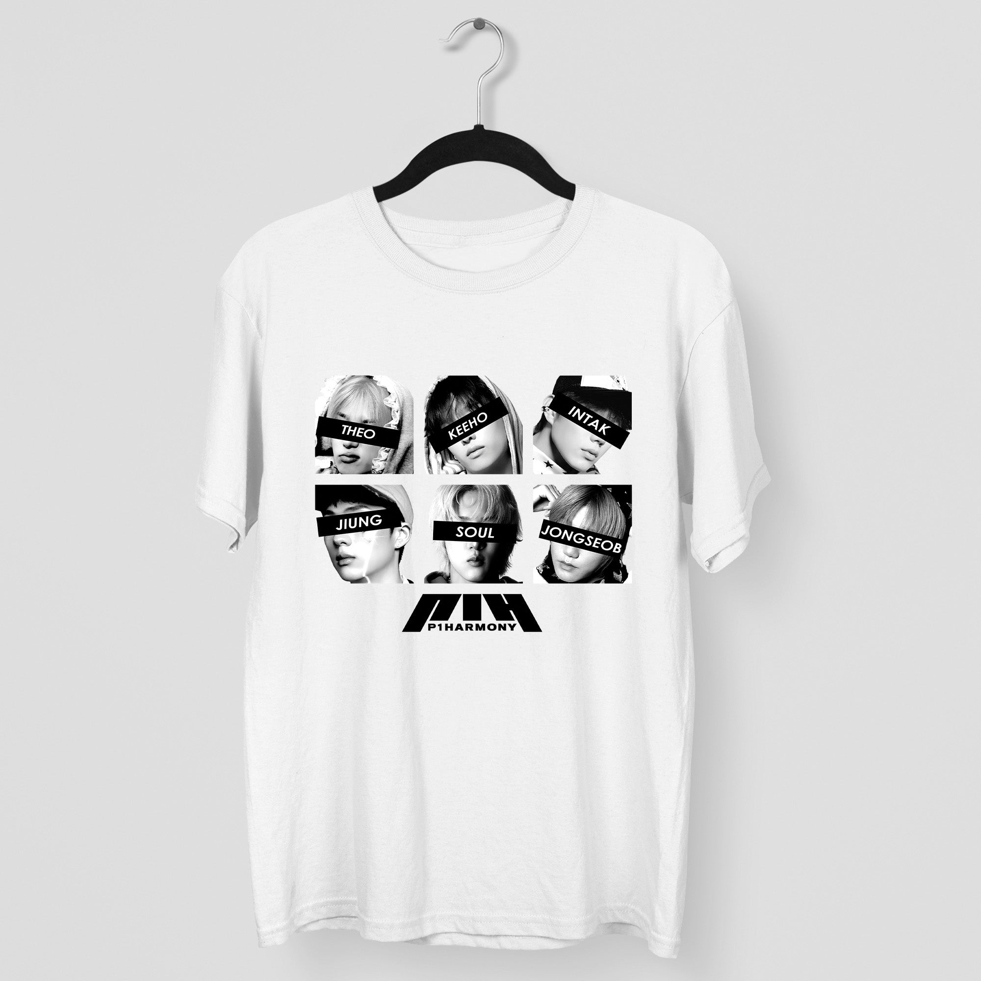 P1Harmony Members Keeho Theo Jiung Intak Soul, Jongseob T-Shirt - Main view, Y2K kpop concert tee
