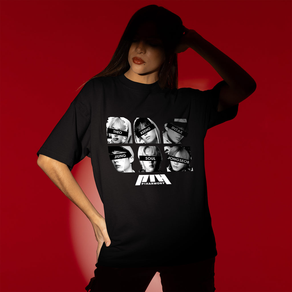 P1Harmony Members Keeho Theo Jiung Intak Soul, Jongseob T-Shirt - Women view, Y2K kpop concert tee