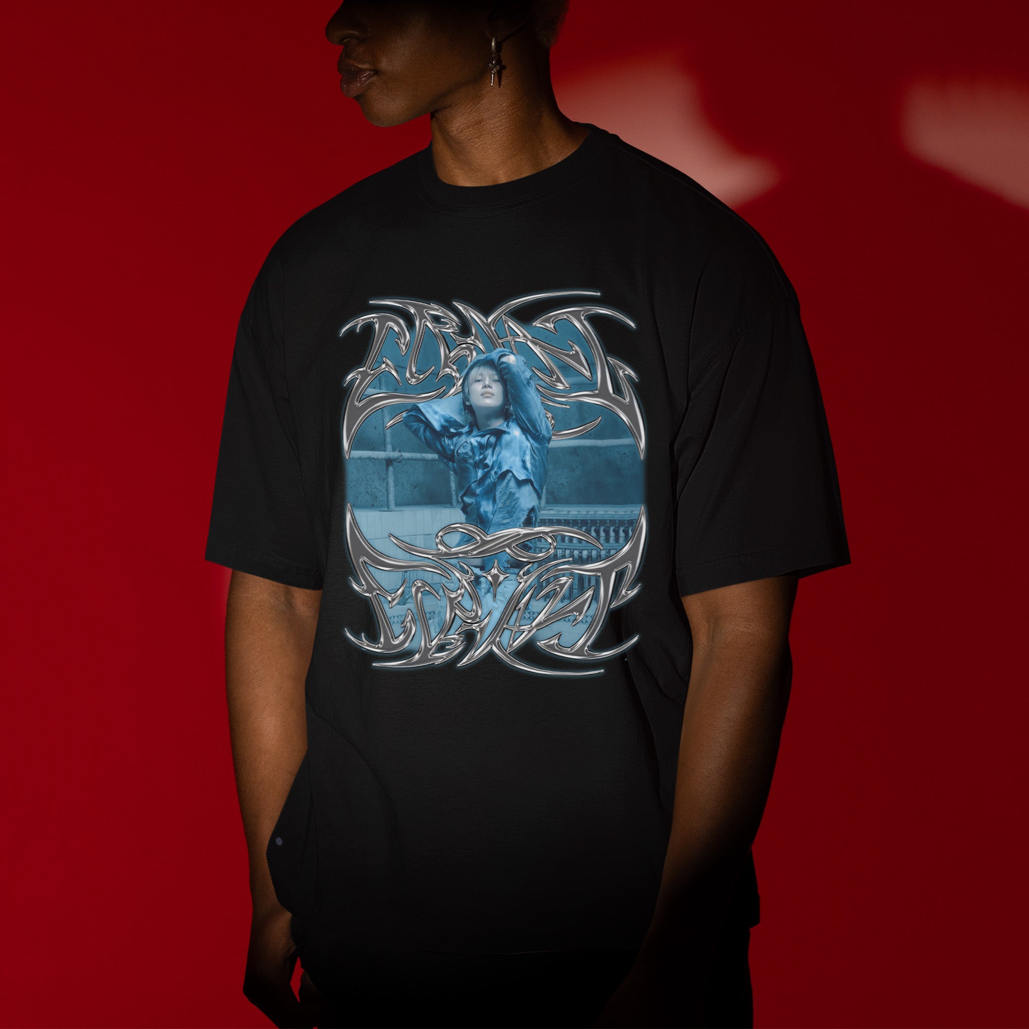 Taemin Retro Shinee T-Shirt - Men view, Y2K kpop concert tee
