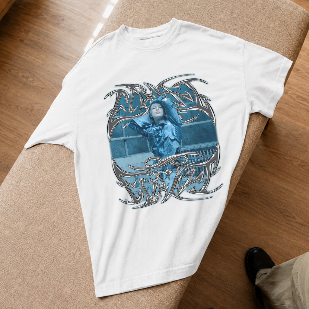 Taemin Retro Shinee T-Shirt - Spread view, Y2K kpop concert tee