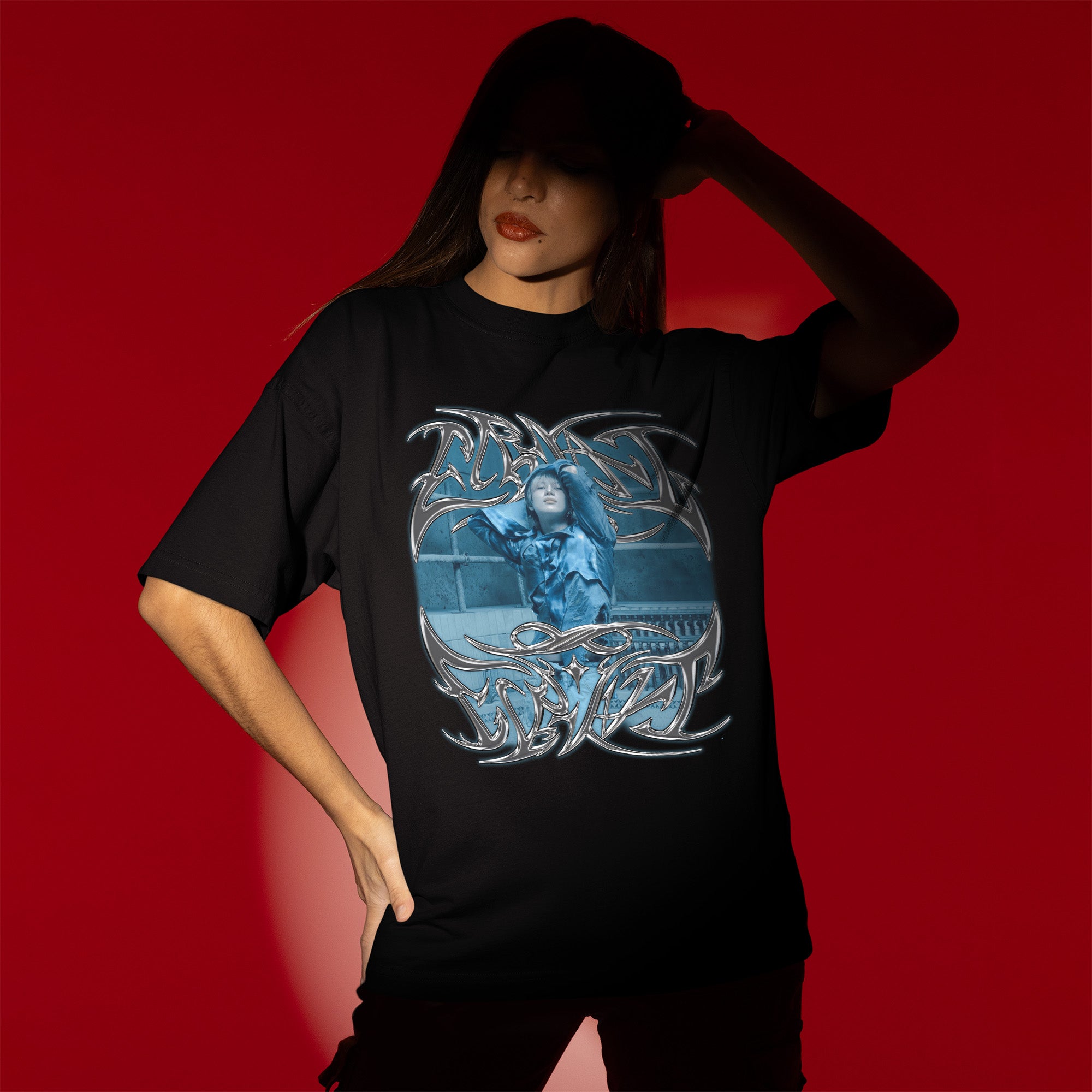 Taemin Retro Shinee T-Shirt - Women view, Y2K kpop concert tee
