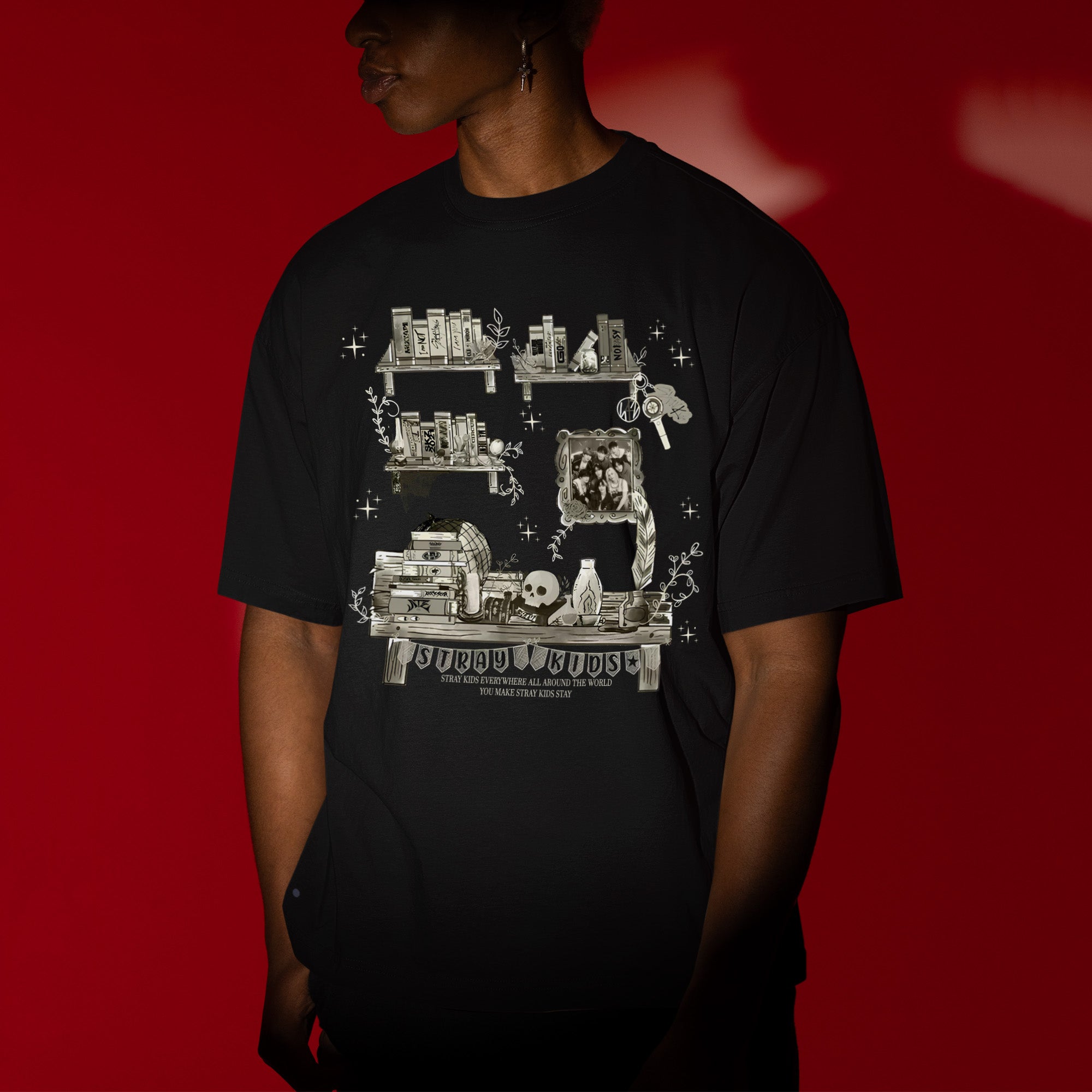 Stray Kids Everywhere T-Shirt - Men view, Y2K kpop concert tee