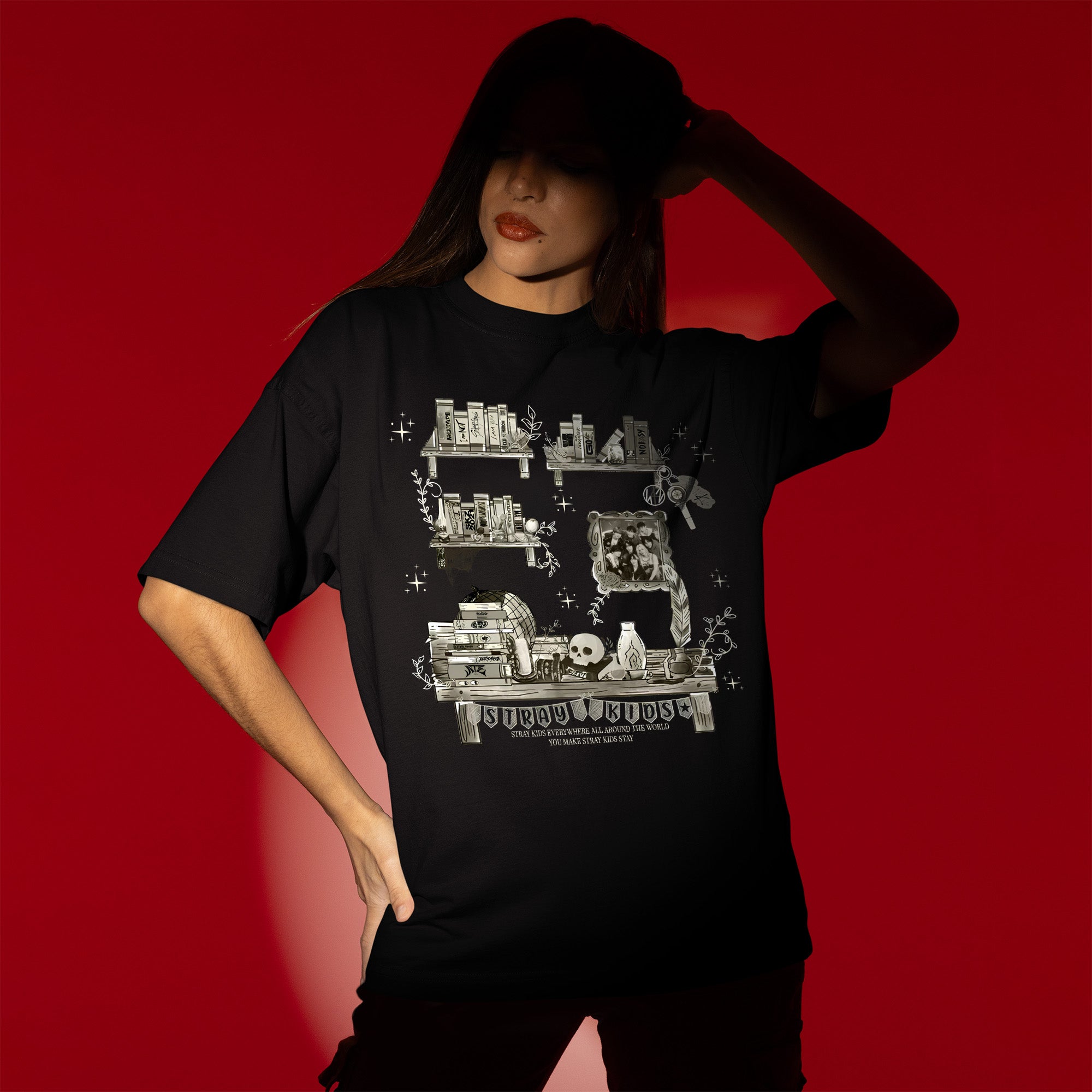 Stray Kids Everywhere T-Shirt - Women view, Y2K kpop concert tee