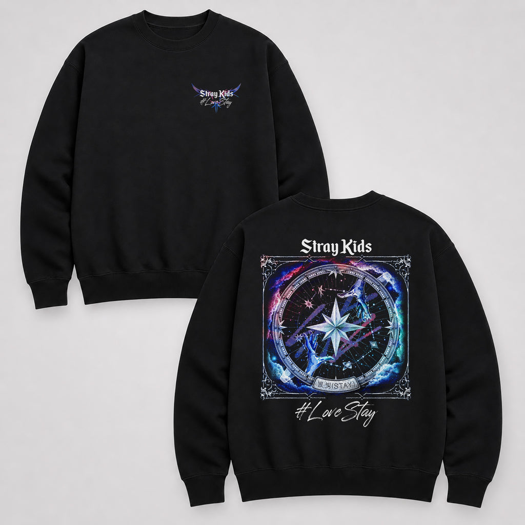 Stray Kids Love Stay Star Represent Sweatshirt - Main view, Y2K kpop concert sweatshirt