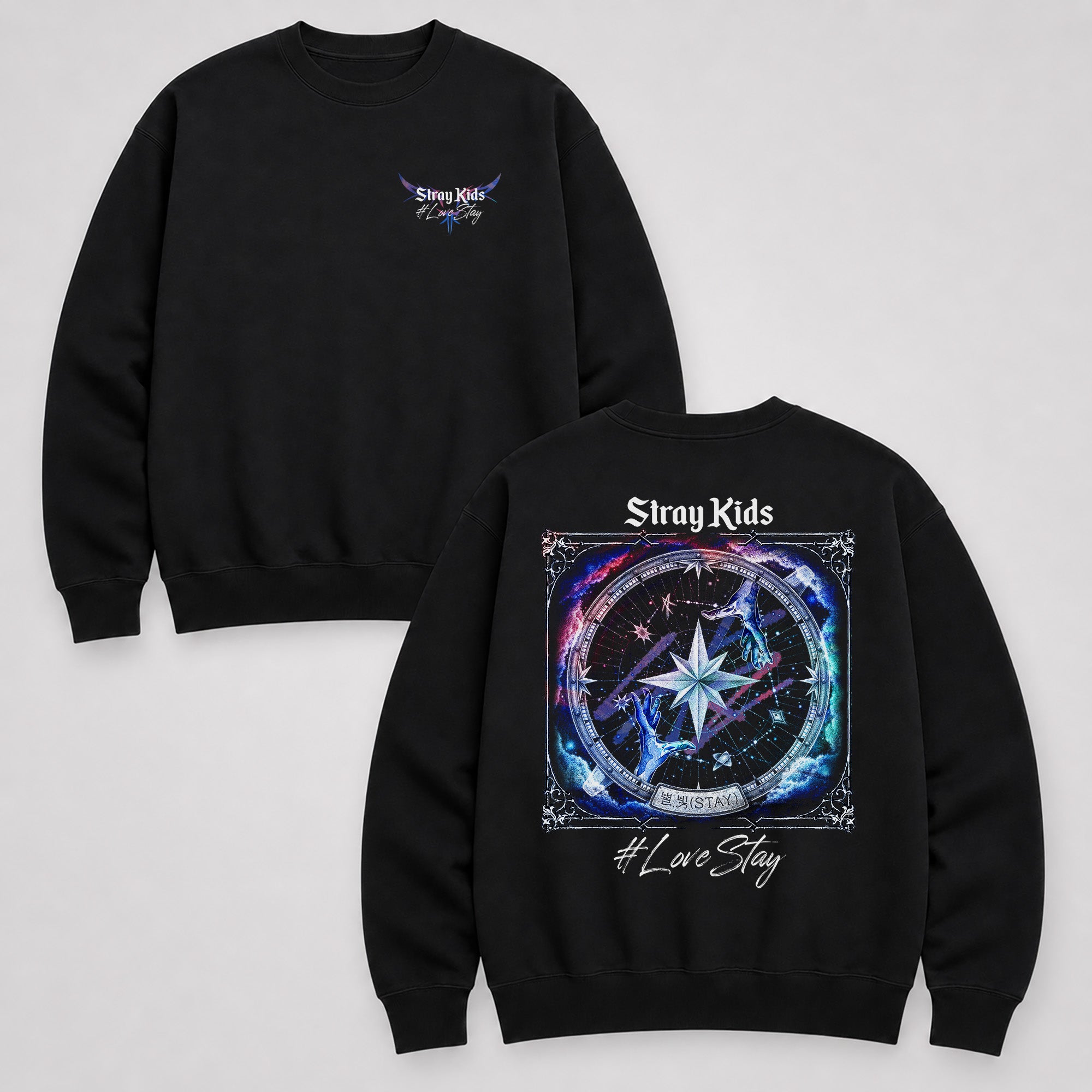 Stray Kids Love Stay Star Represent Sweatshirt - Main view, Y2K kpop concert sweatshirt