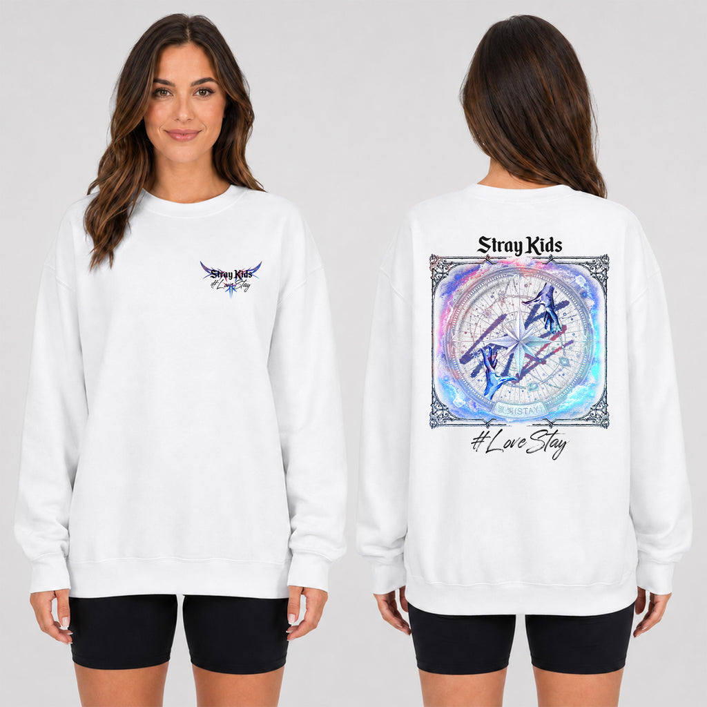 Stray Kids Love Stay Star Represent Sweatshirt - Women view, Y2K kpop concert sweatshirt