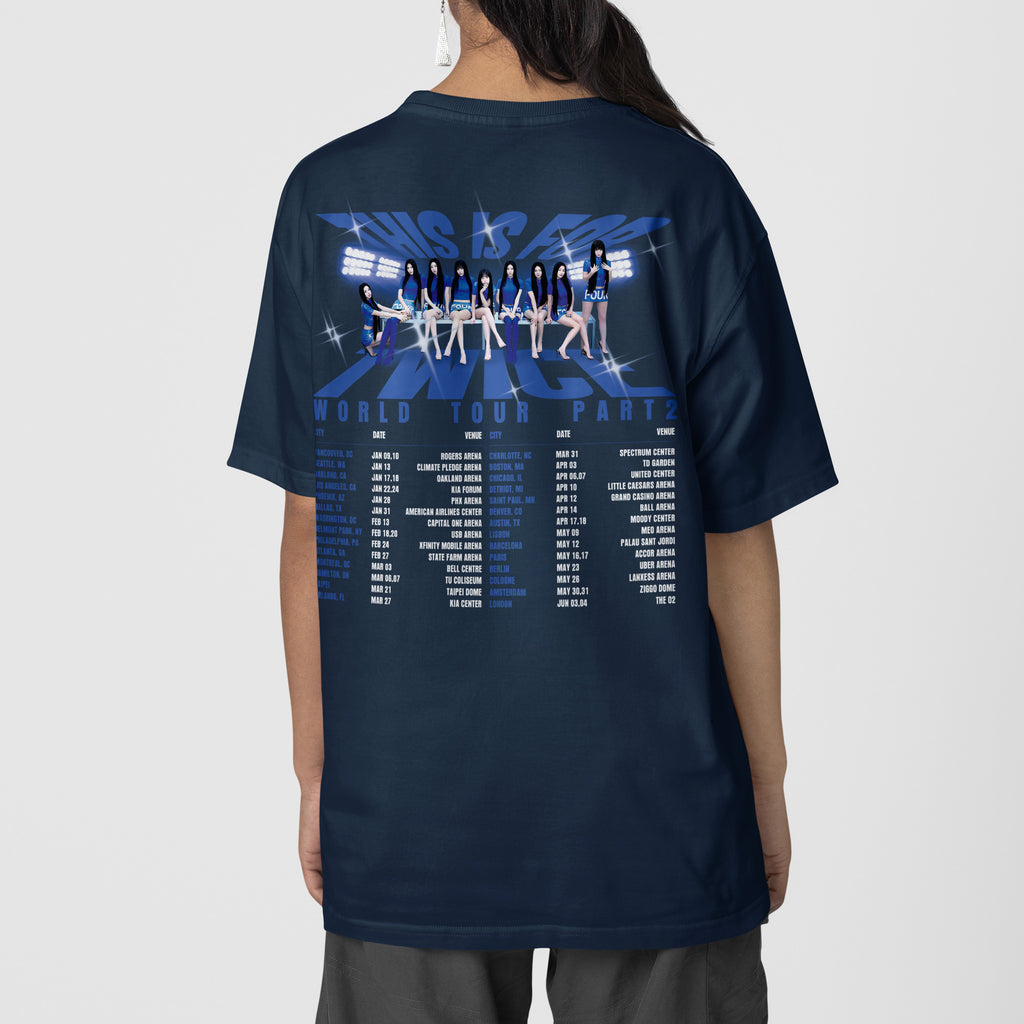 TWICE This IS For in US & EU T-Shirt - Back view, Y2K kpop concert tee