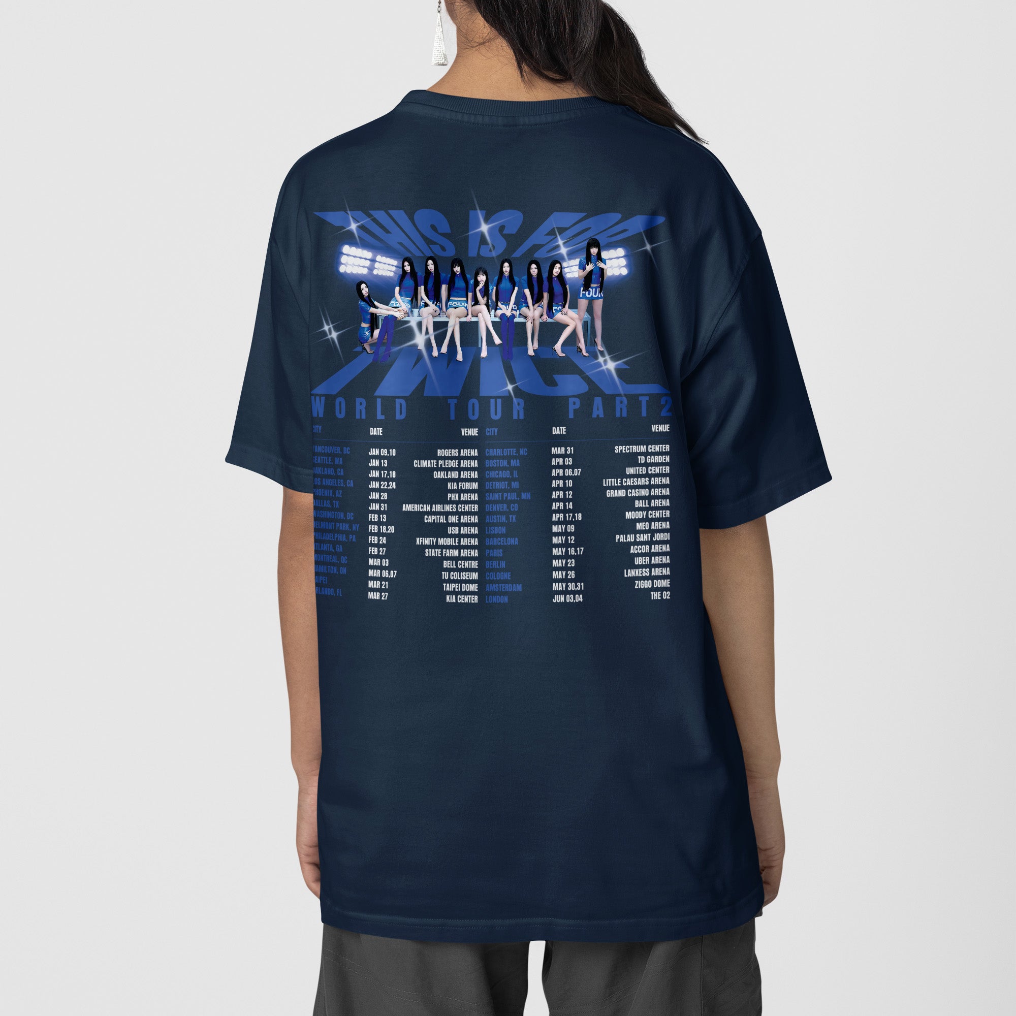 TWICE This IS For in US & EU T-Shirt - Back view, Y2K kpop concert tee