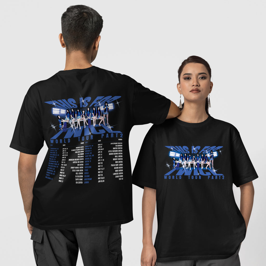 TWICE This IS For in US & EU T-Shirt - Couple 1 view, Y2K kpop concert tee