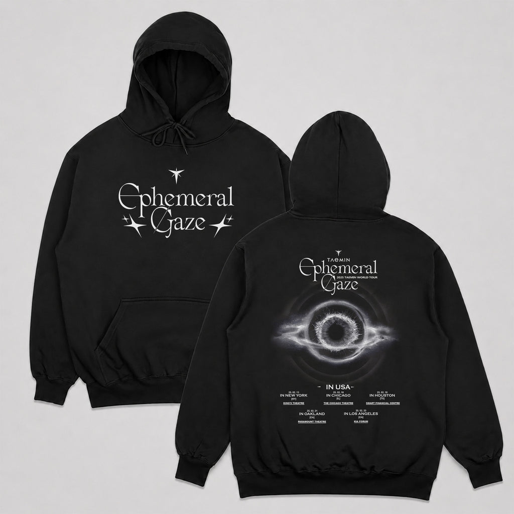 Taemin World Tour Ephemeral Gaze 2025 in USA Hoodie - Main view, Y2K kpop concert hoodie
